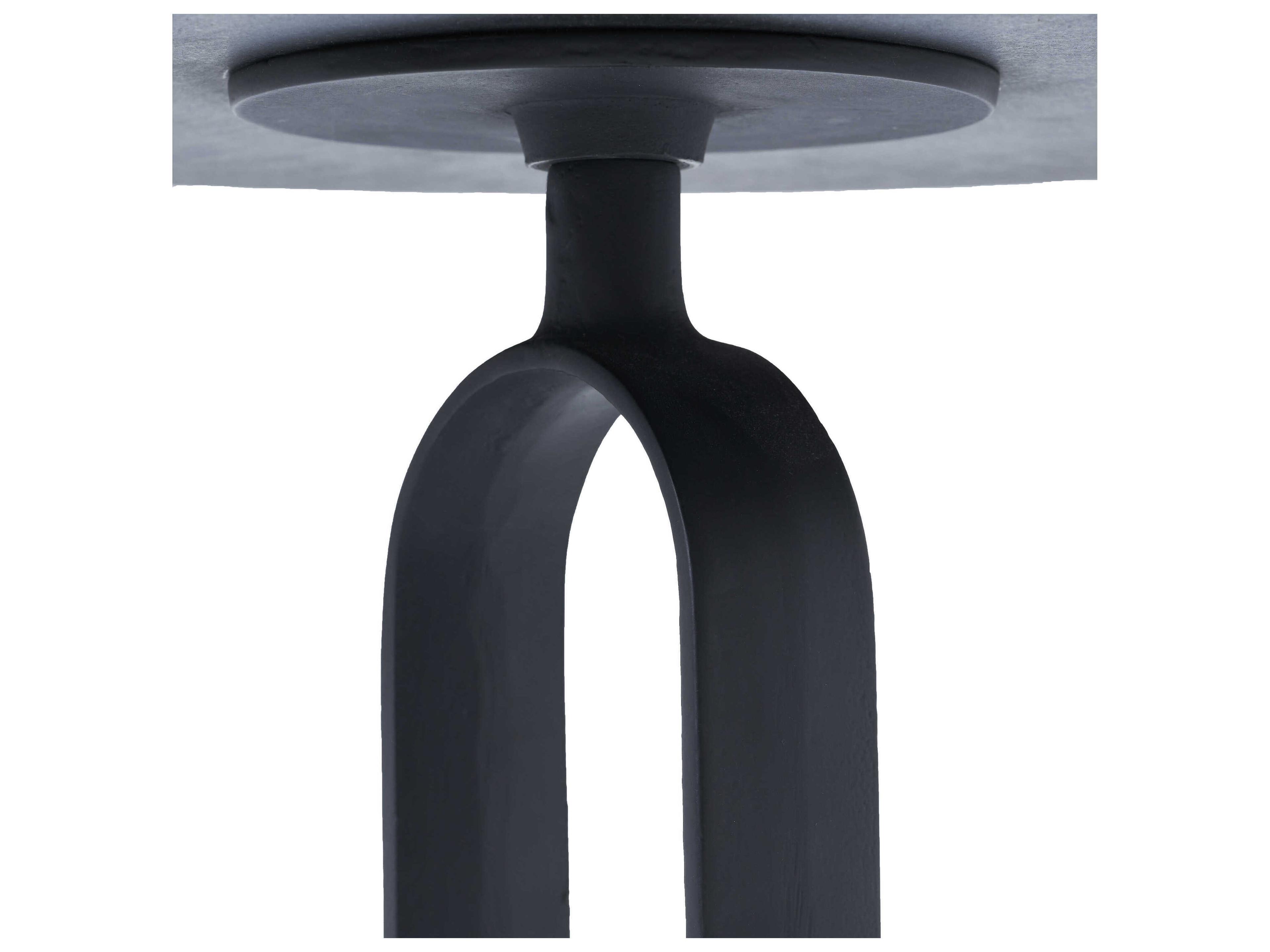 Renwil Eryx Round Stone Matte Black End Table
