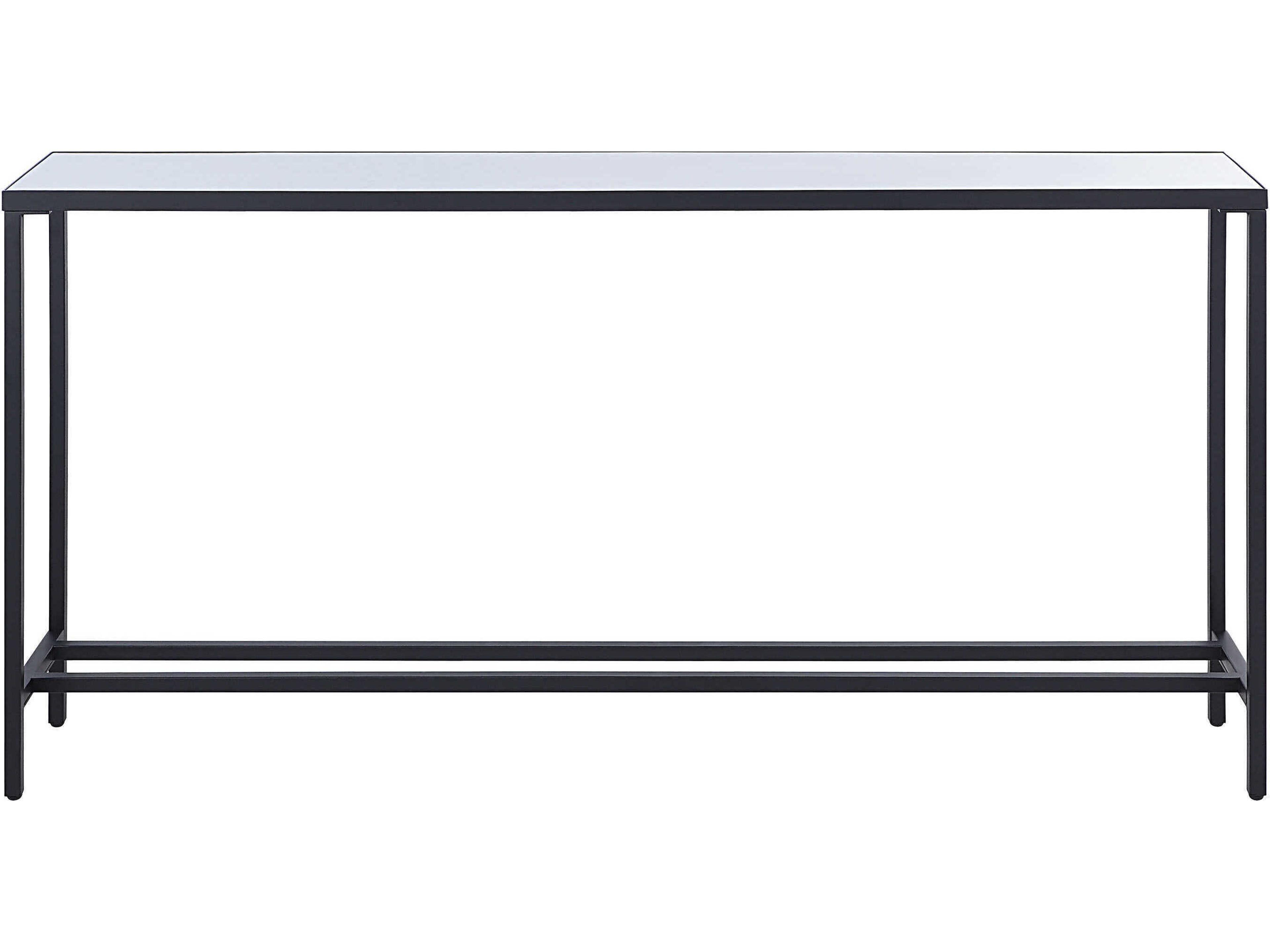 Renwil Bodin Rectangular Stone Matte Black Console Table