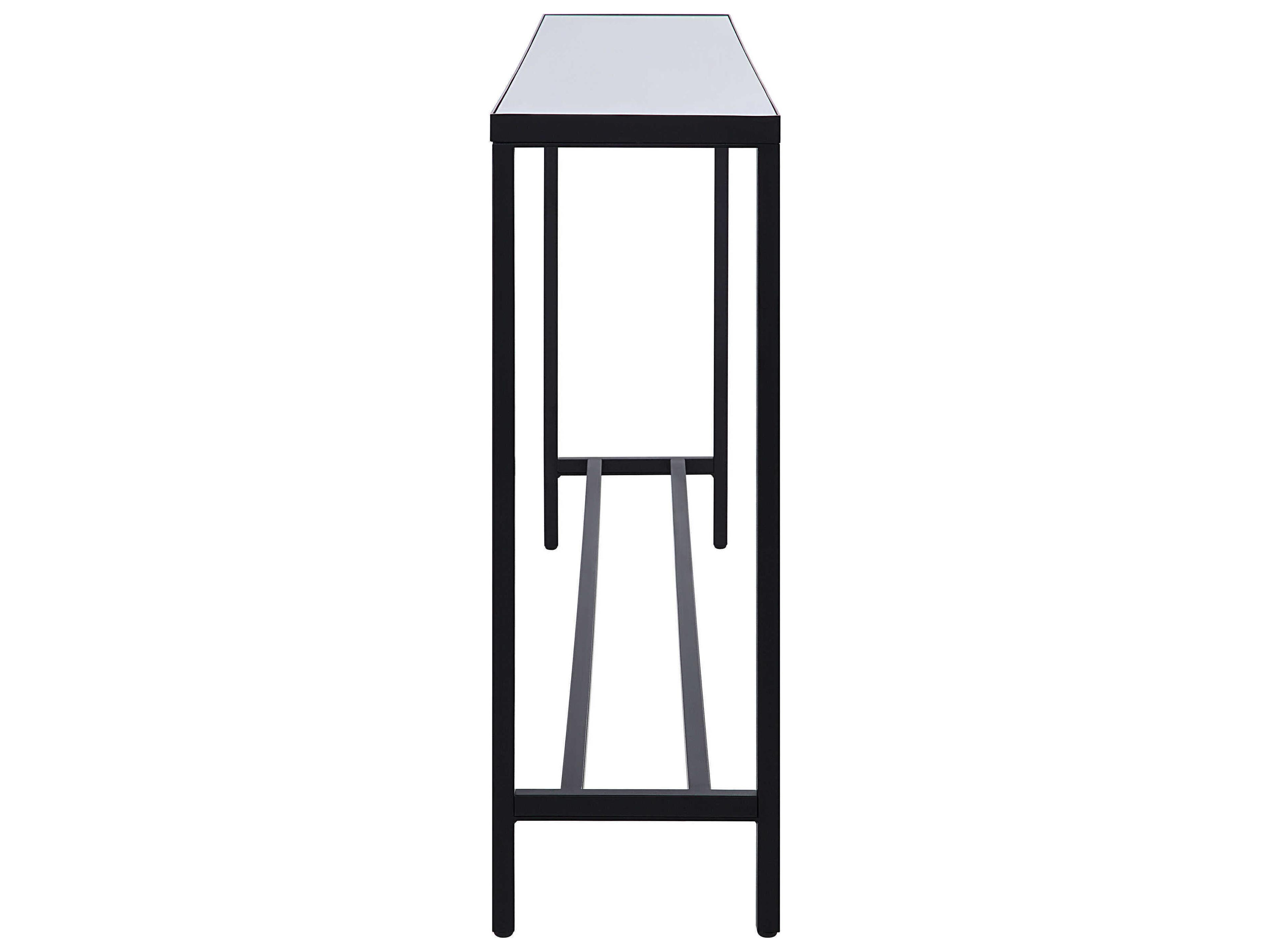 Renwil Bodin Rectangular Stone Matte Black Console Table