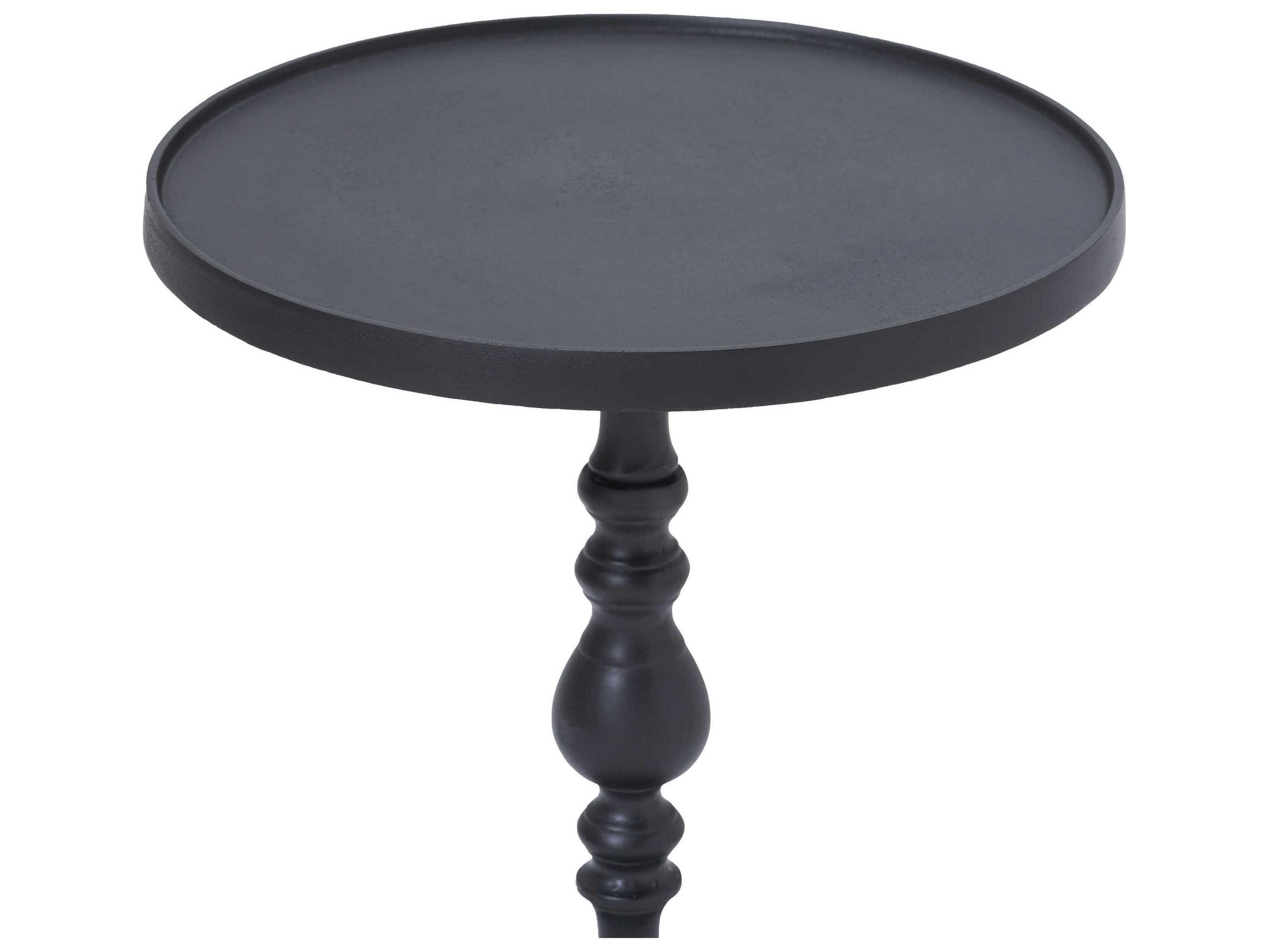 Renwil Yates Round Metal Matte Black End Table