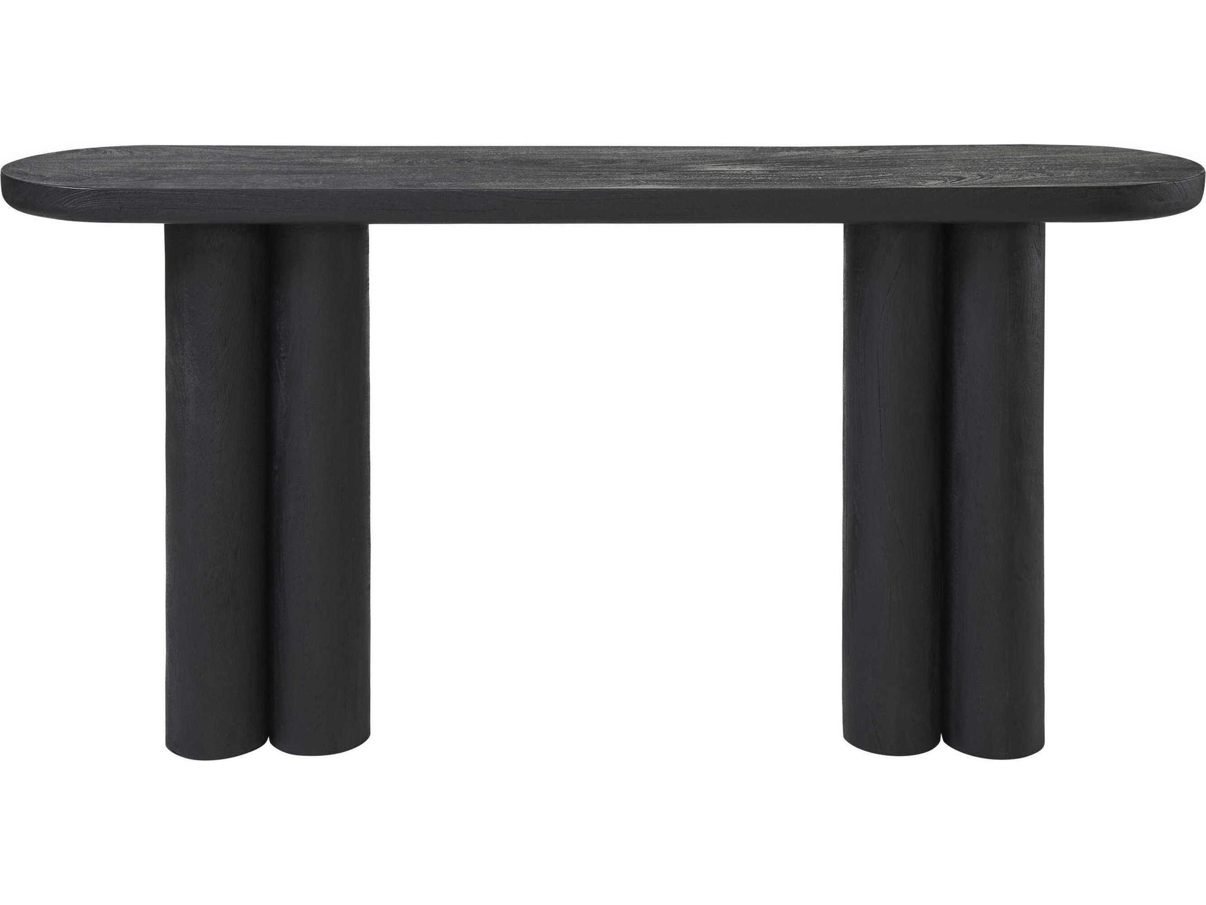 Dayna Oval Wood Black Console Table