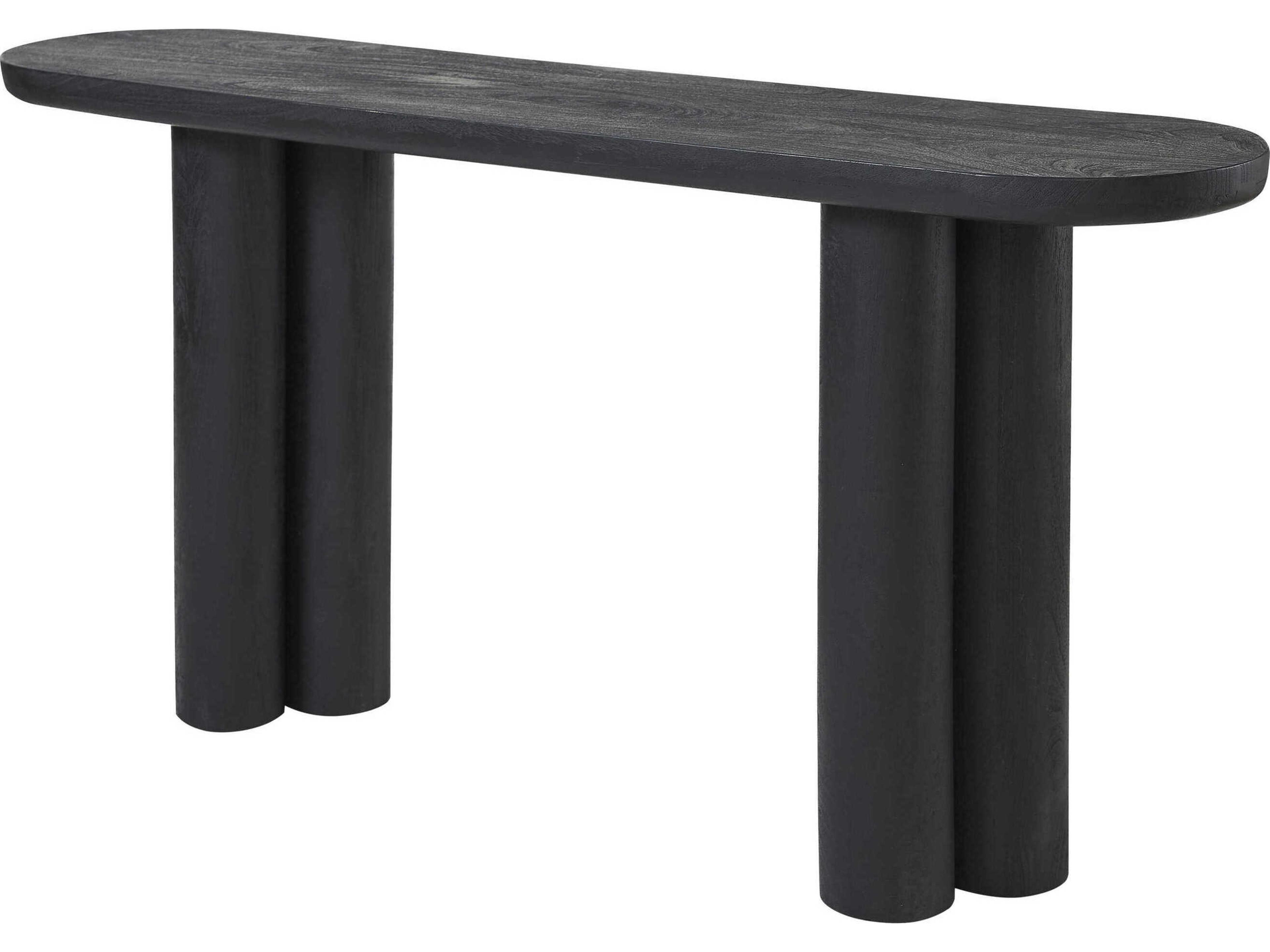 Renwil Dayna Oval Wood Black Console Table