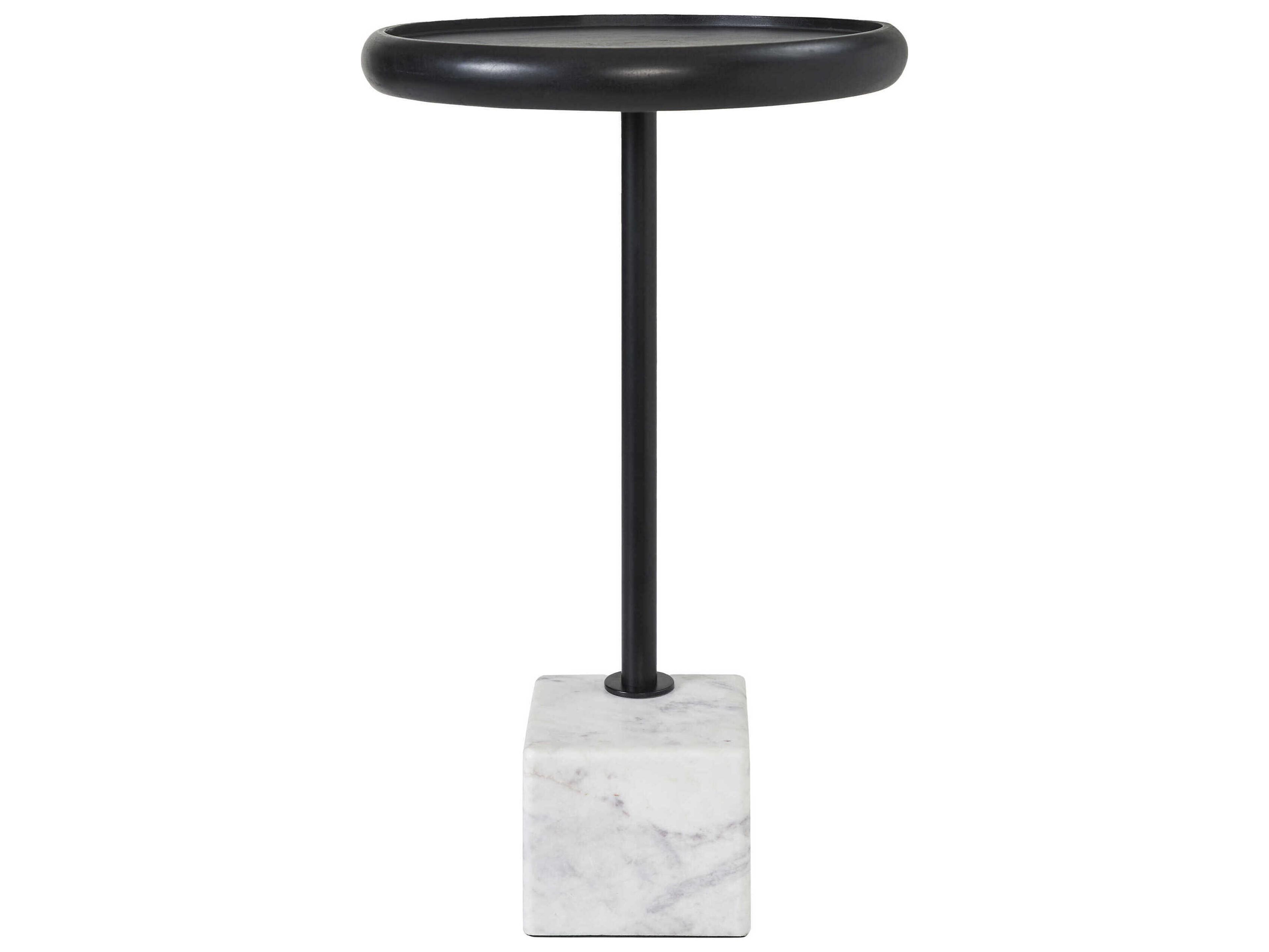 Hull Round Wood White End Table