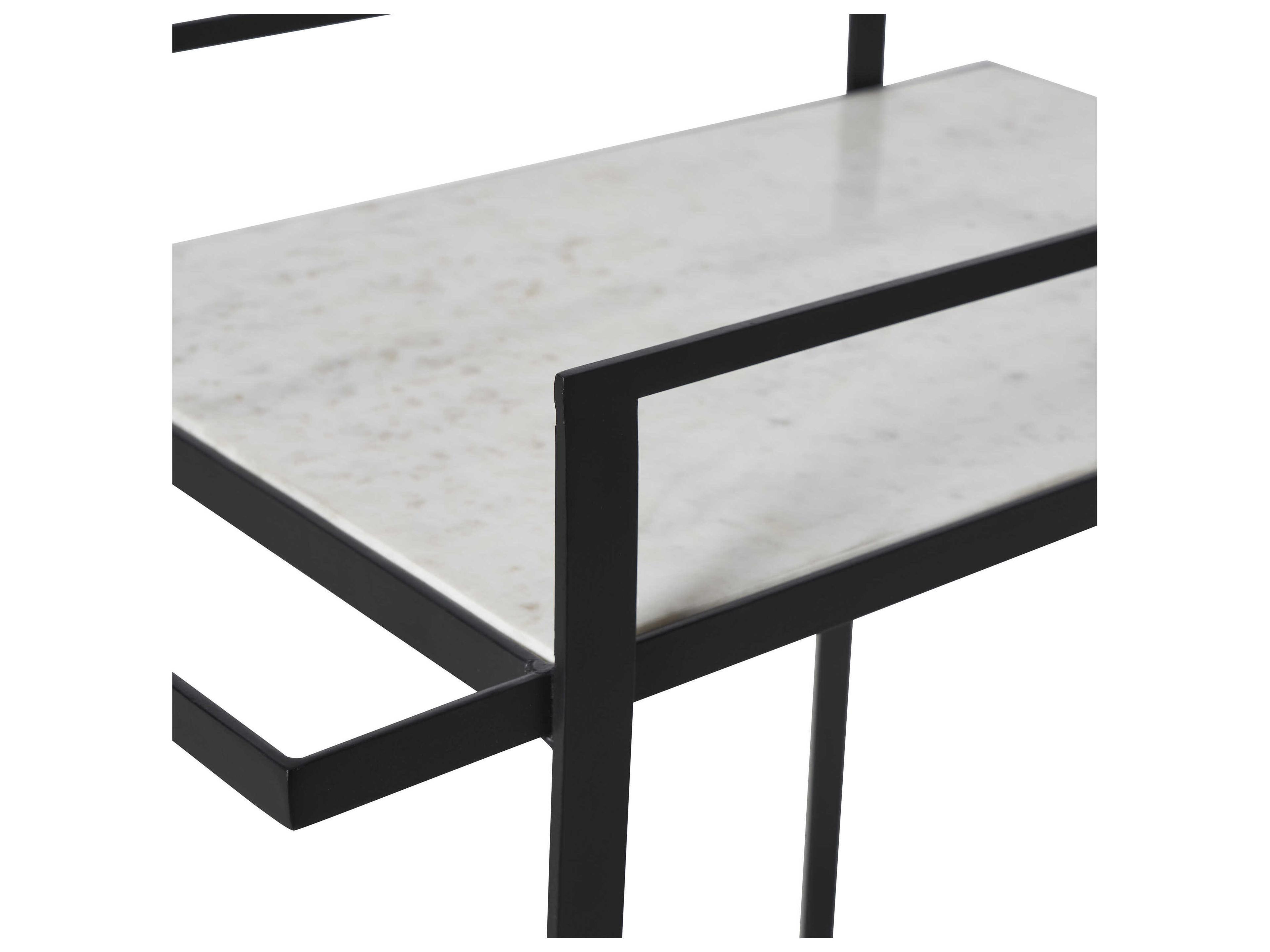 Renwil Marble Matte Black Colton Bar Cart