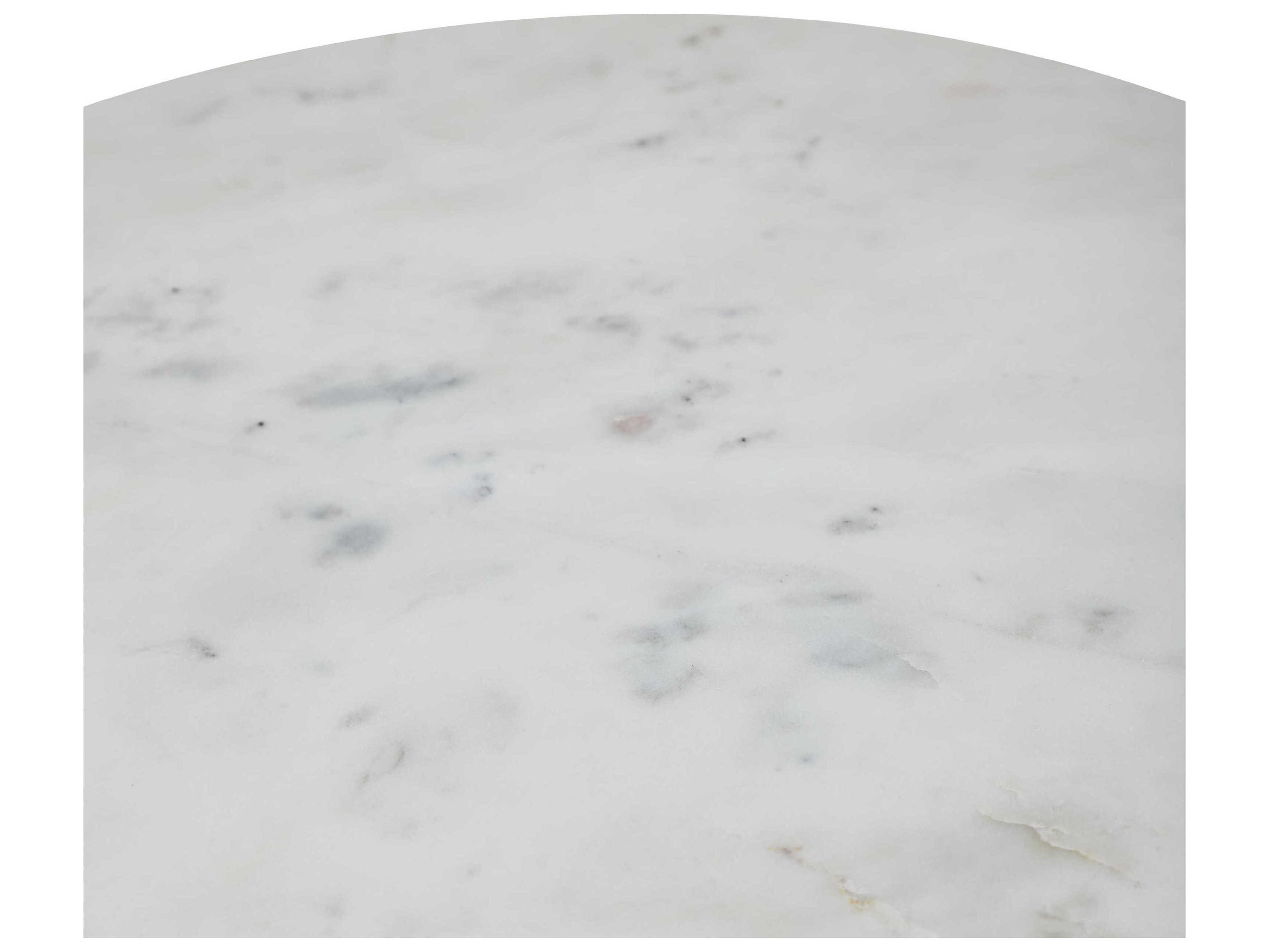 Renwil Hera Round Marble Antique Brass End Table