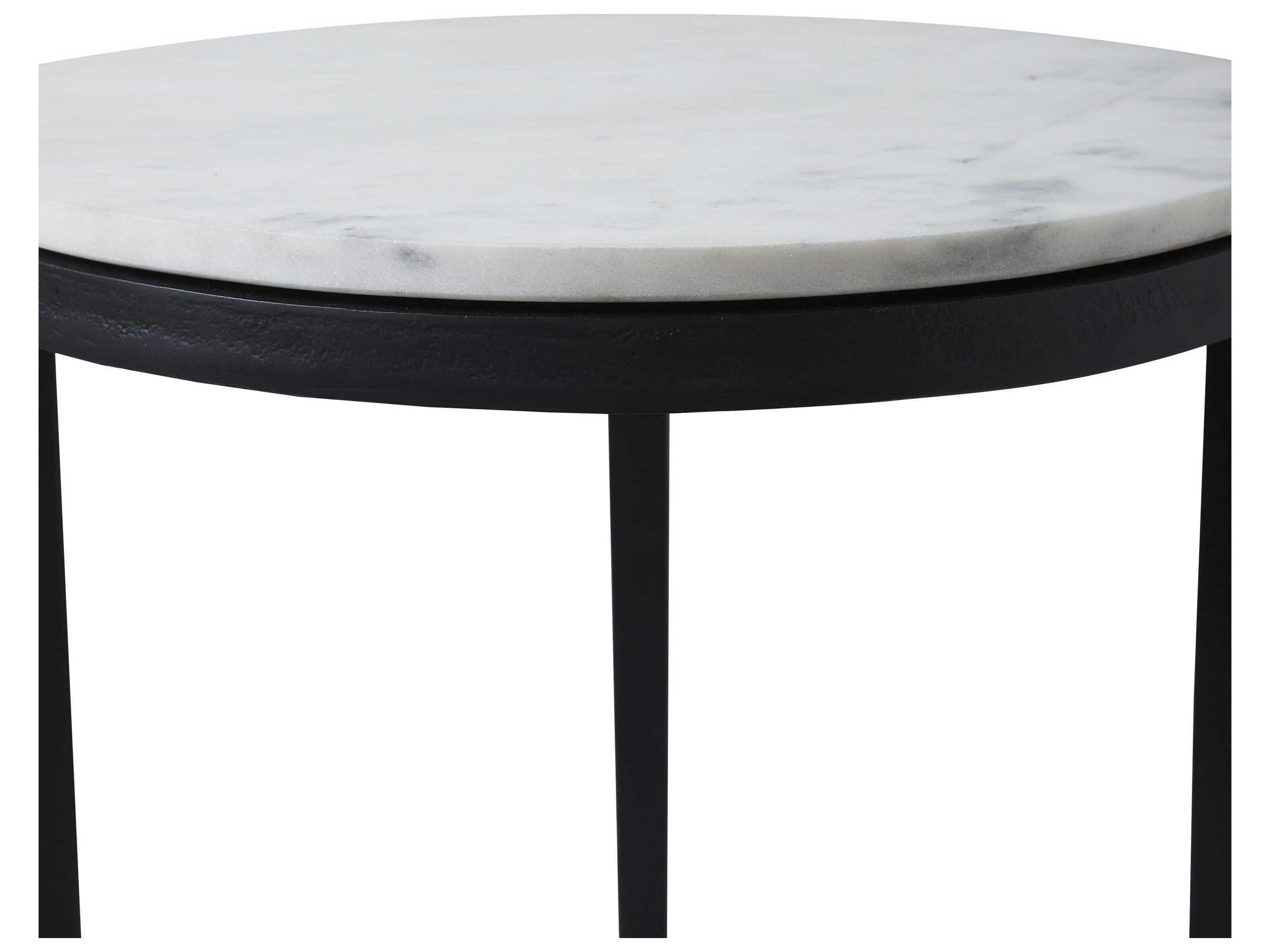 Renwil Arryn Round Marble Black End Table