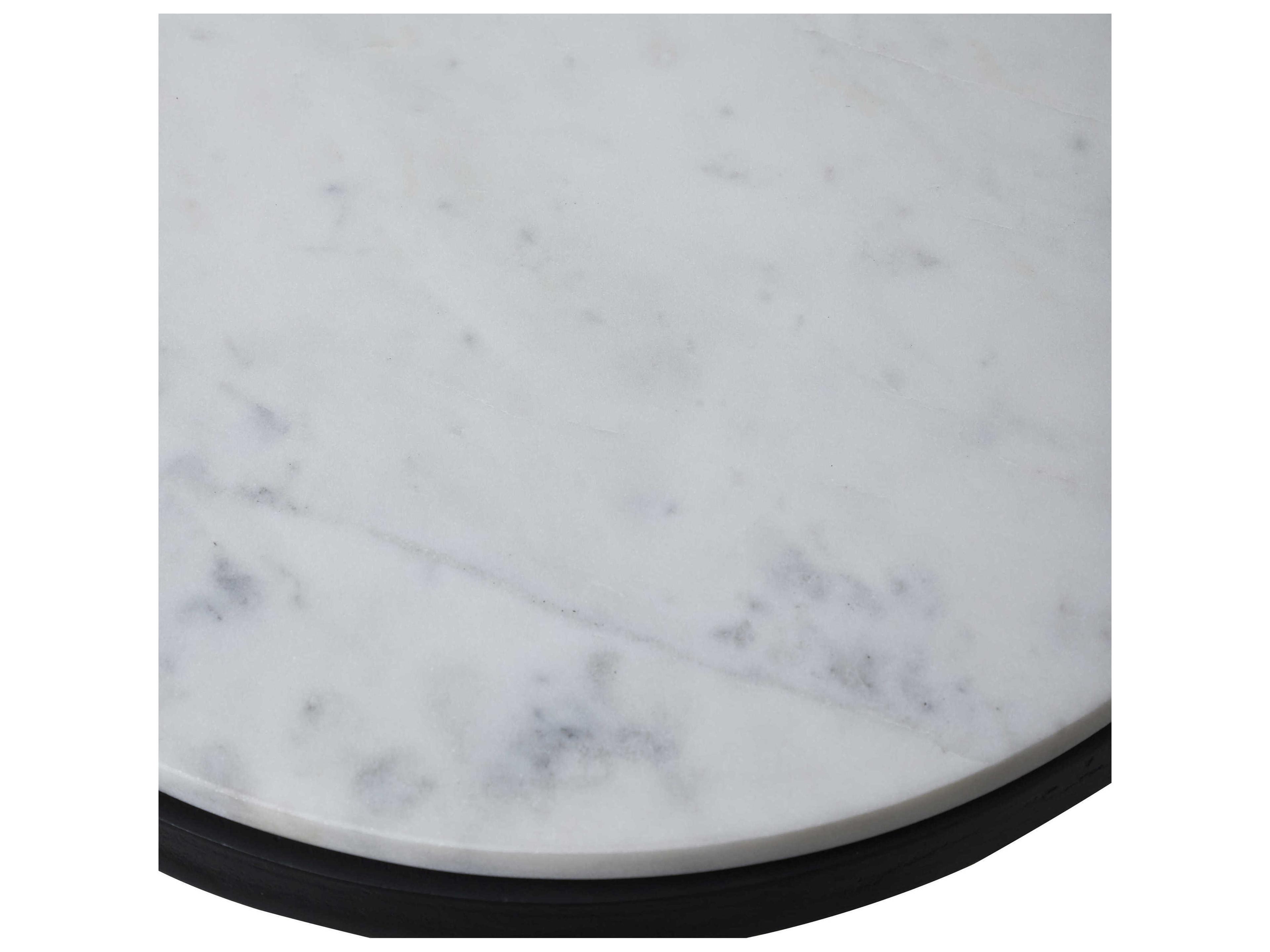 Renwil Arryn Round Marble Black End Table