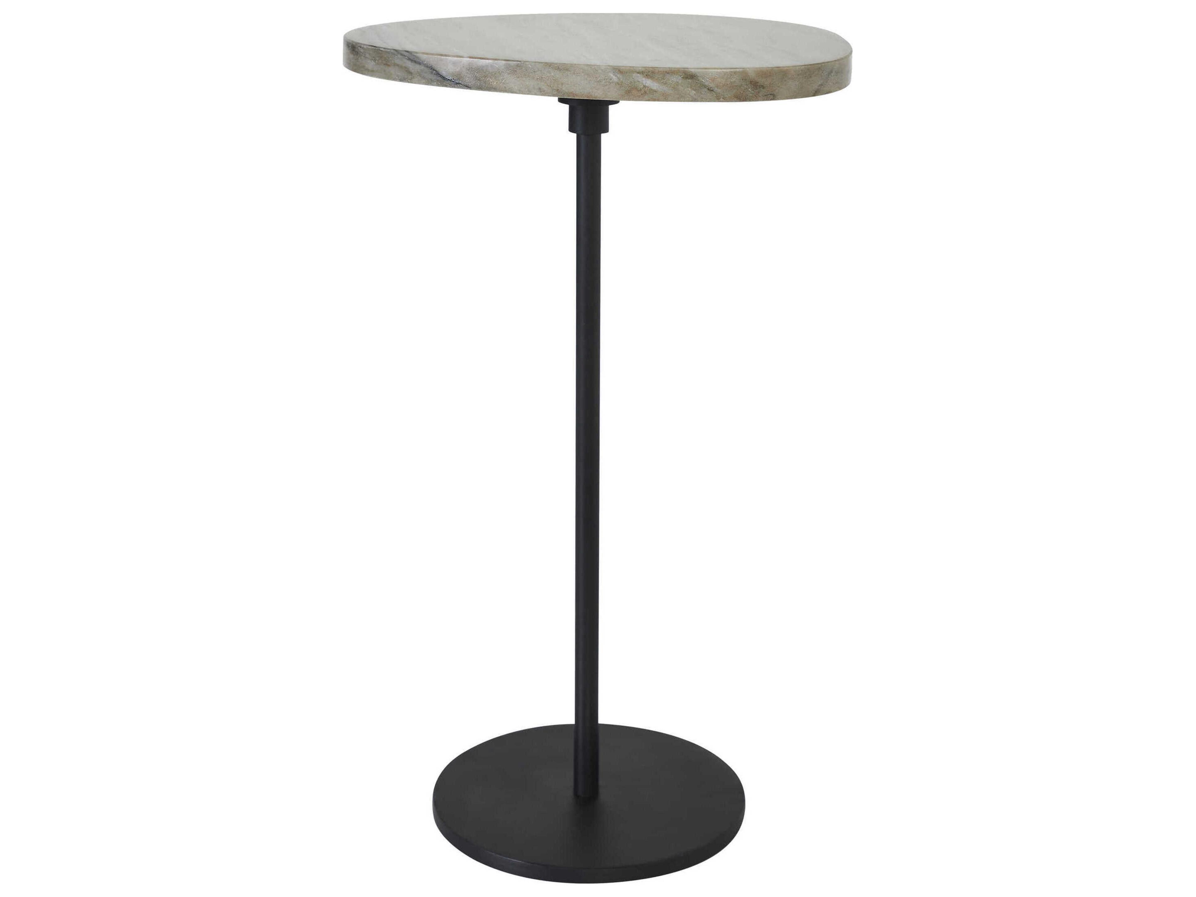 Renwil Bethany Marble Venezia Brown Black End Table