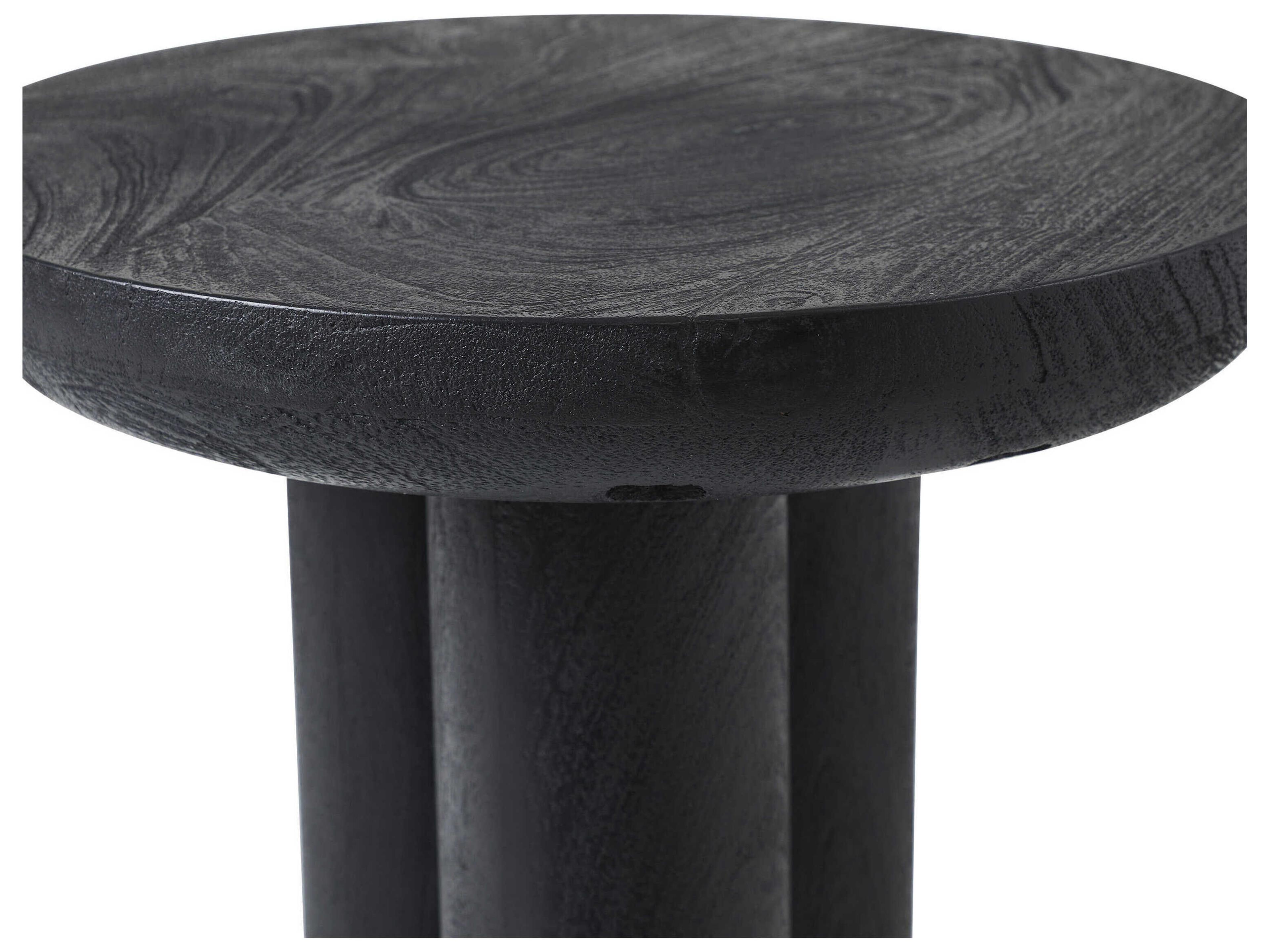 Renwil Quintin Round Wood Black End Table