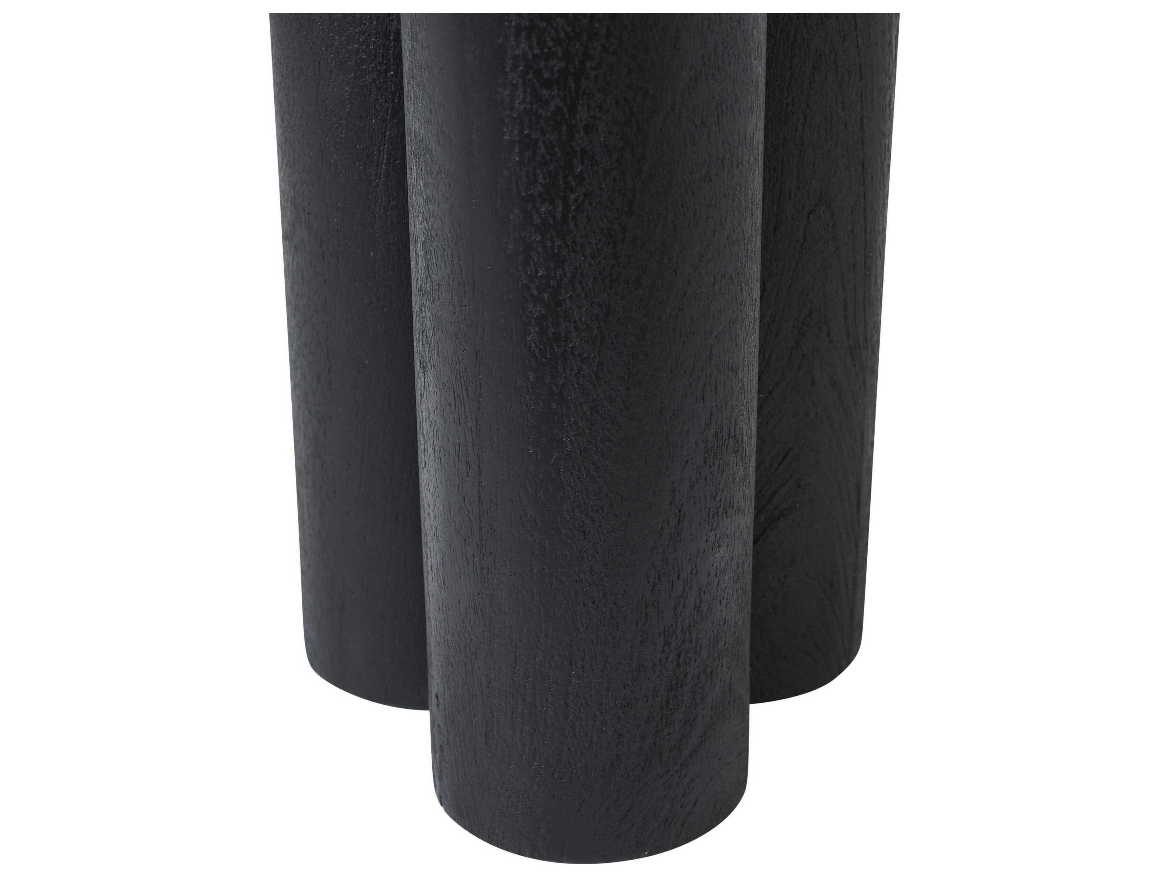 Renwil Quintin Round Wood Black End Table