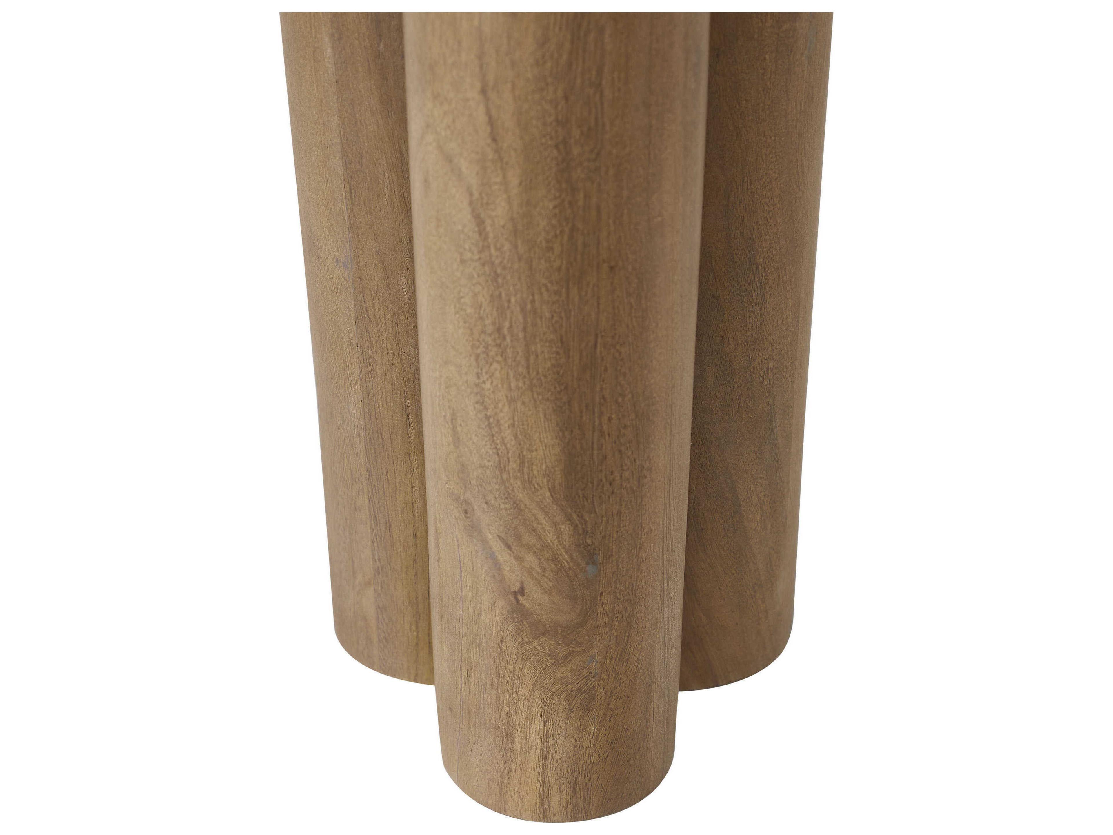 Renwil Honey Round Wood Light Brown End Table