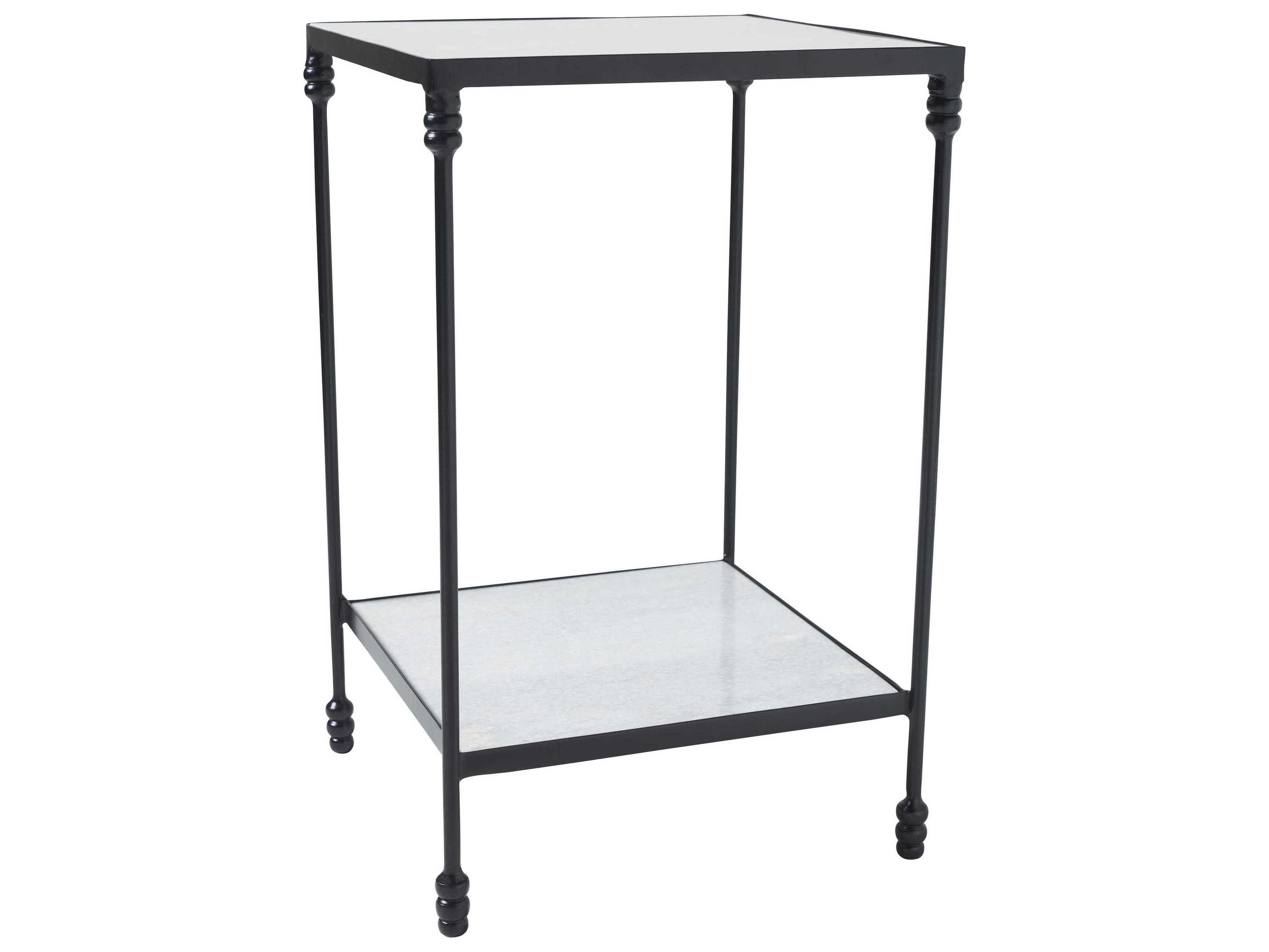 Renwil Giulia Square Marble Matte Black End Table