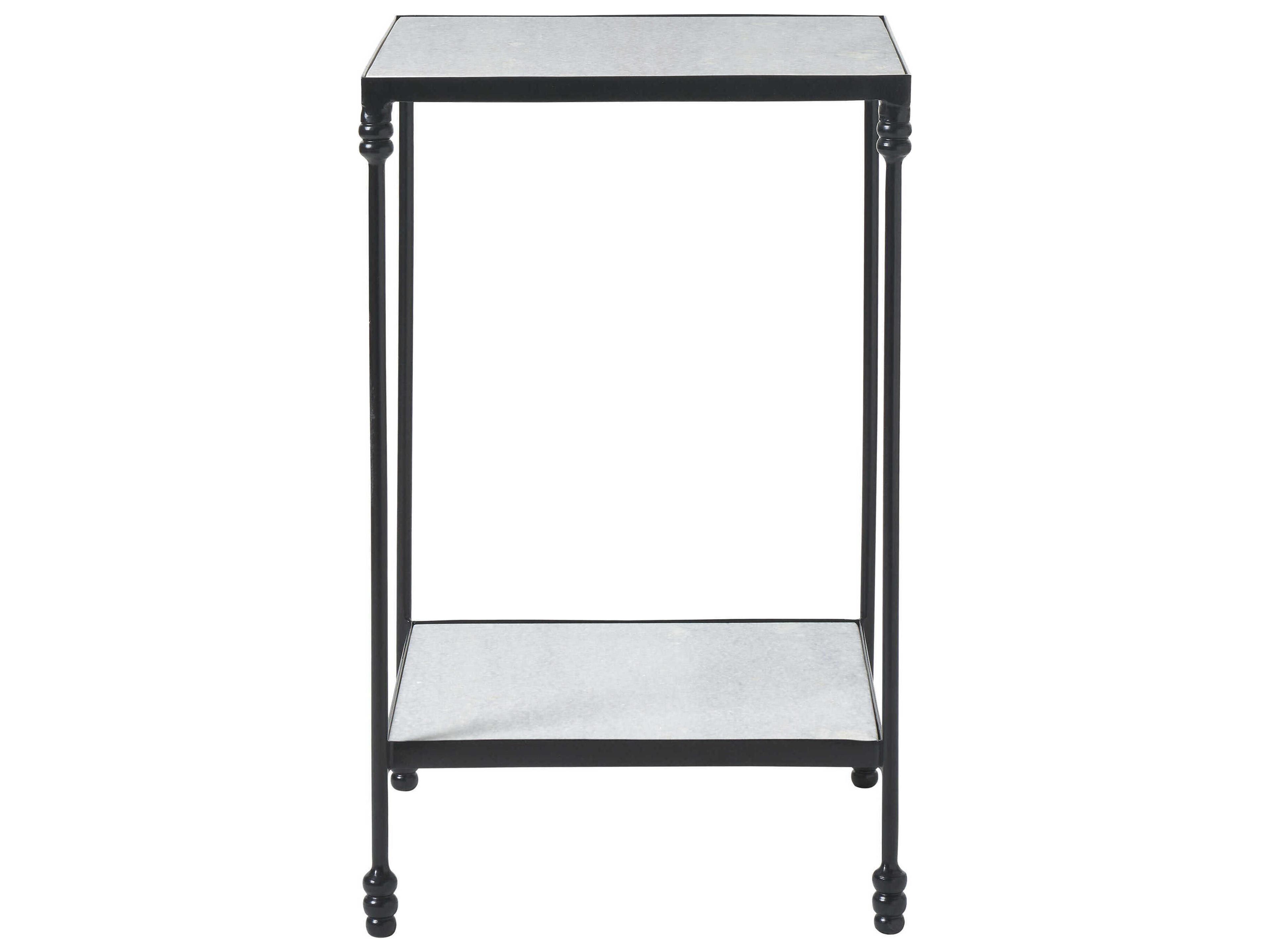 Renwil Giulia Square Marble Matte Black End Table