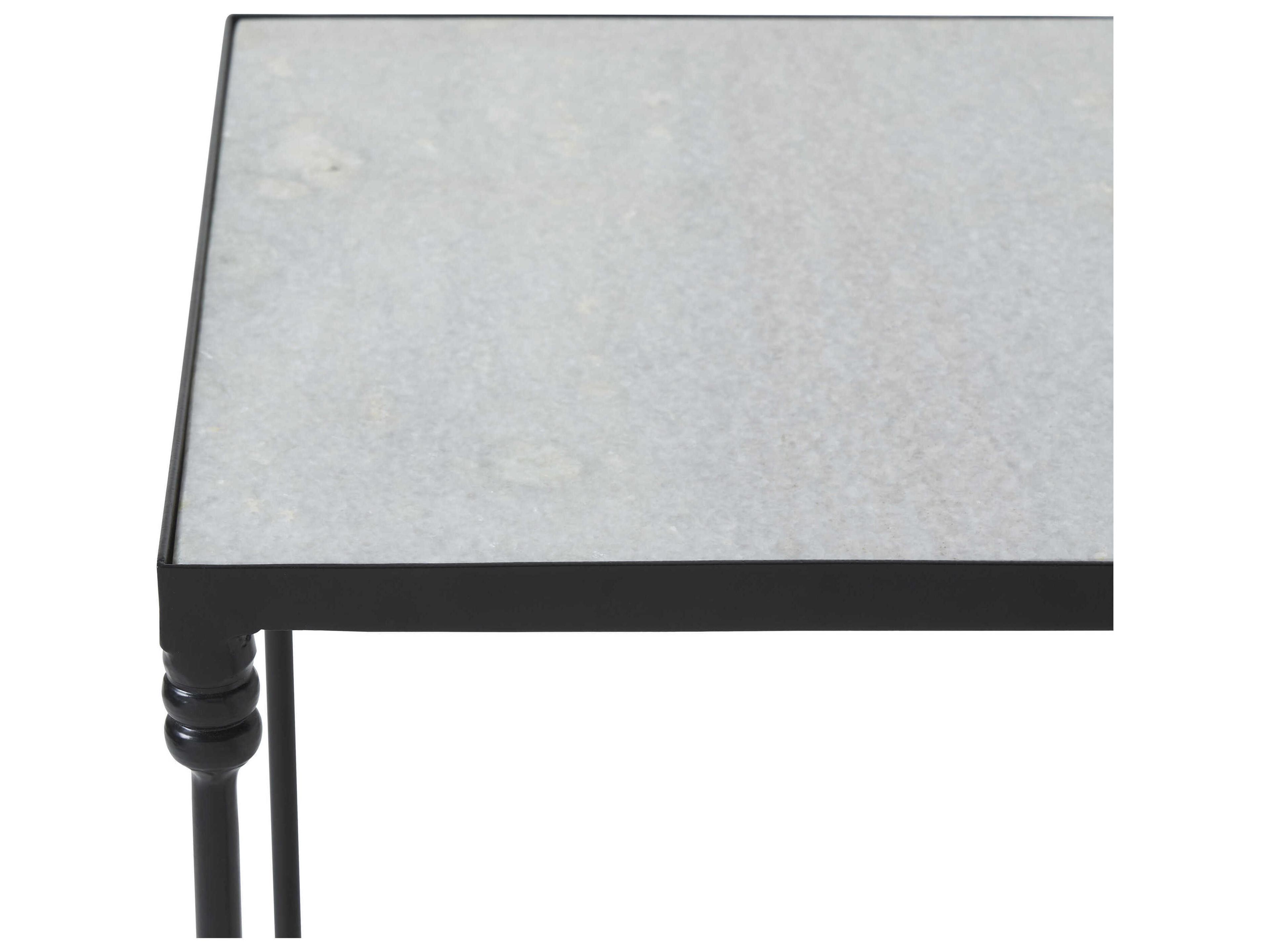 Renwil Giulia Square Marble Matte Black End Table