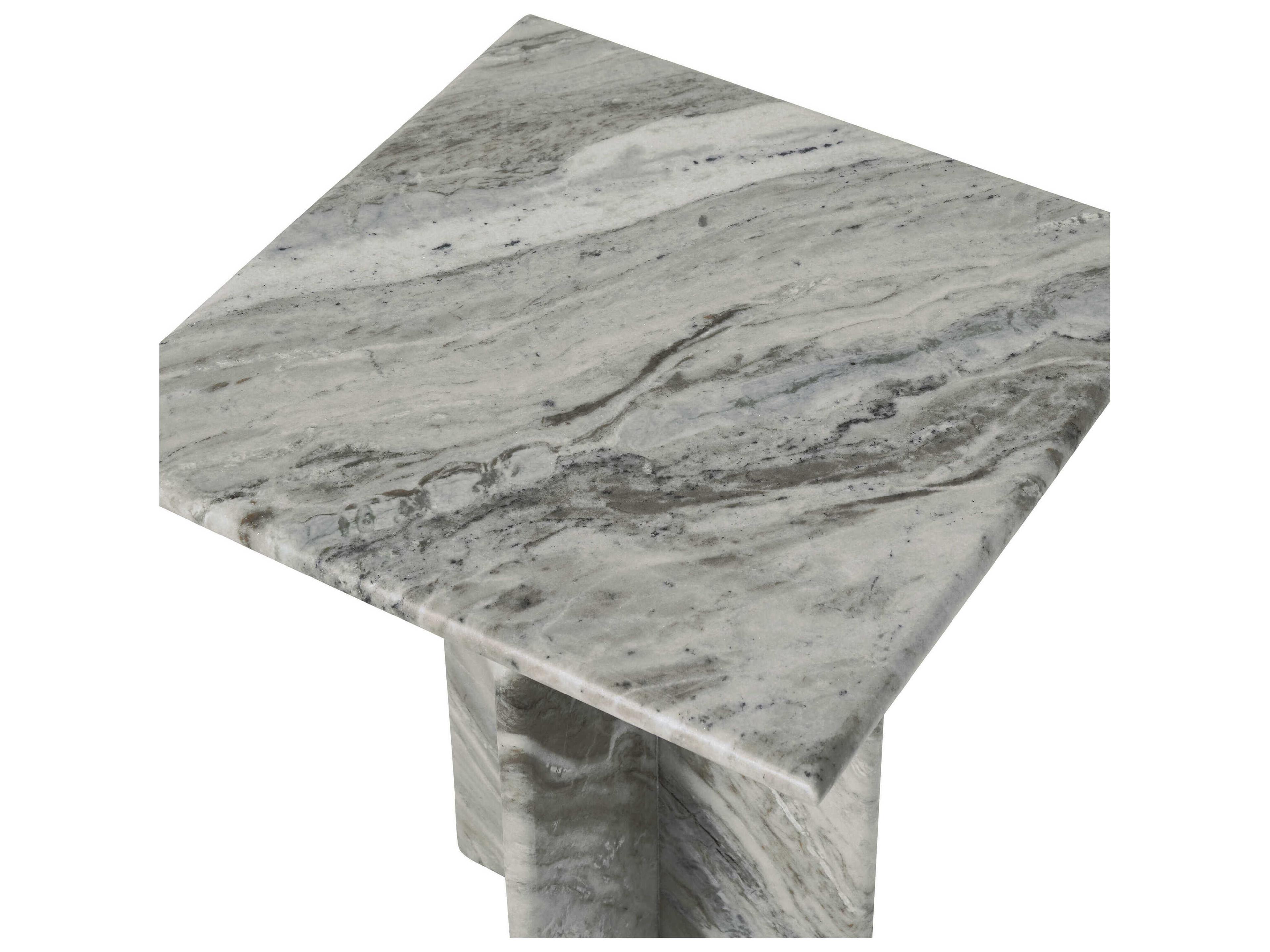 Renwil Grayson Square Marble Natural End Table