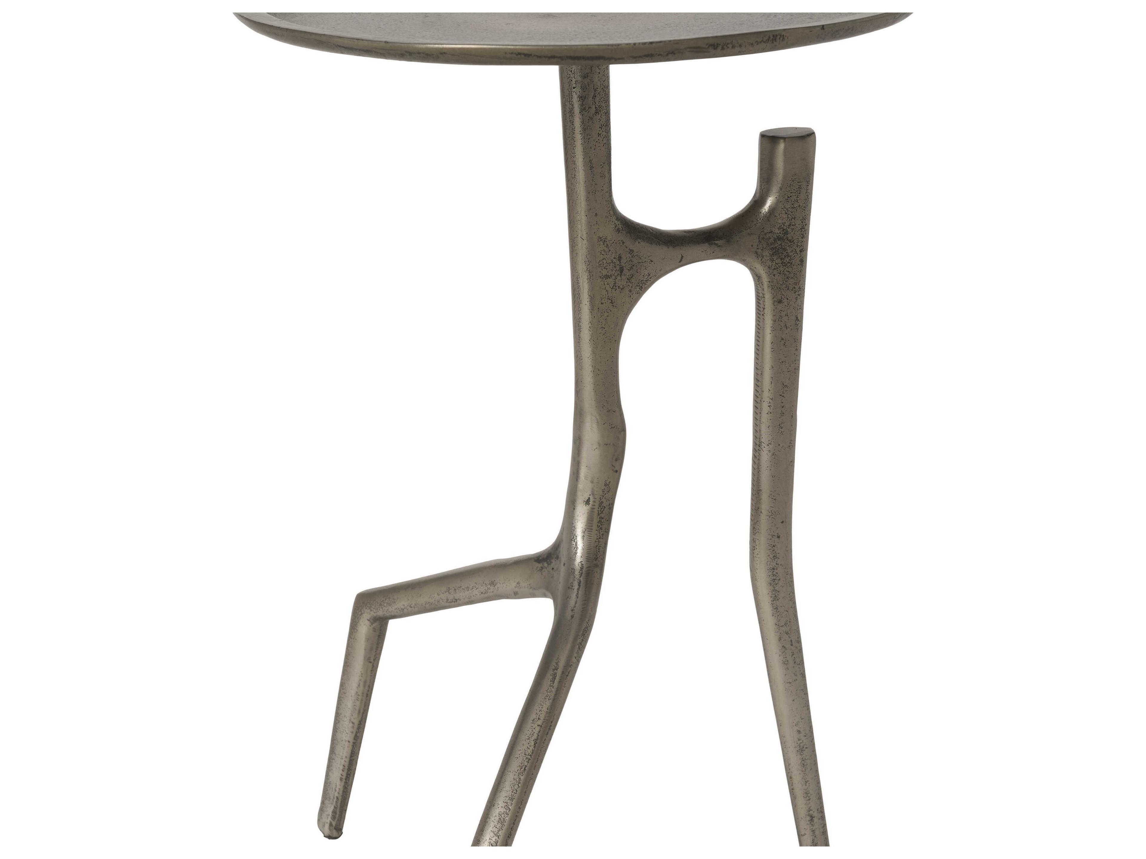 Renwil Tosco Round Metal Antique Nickel End Table