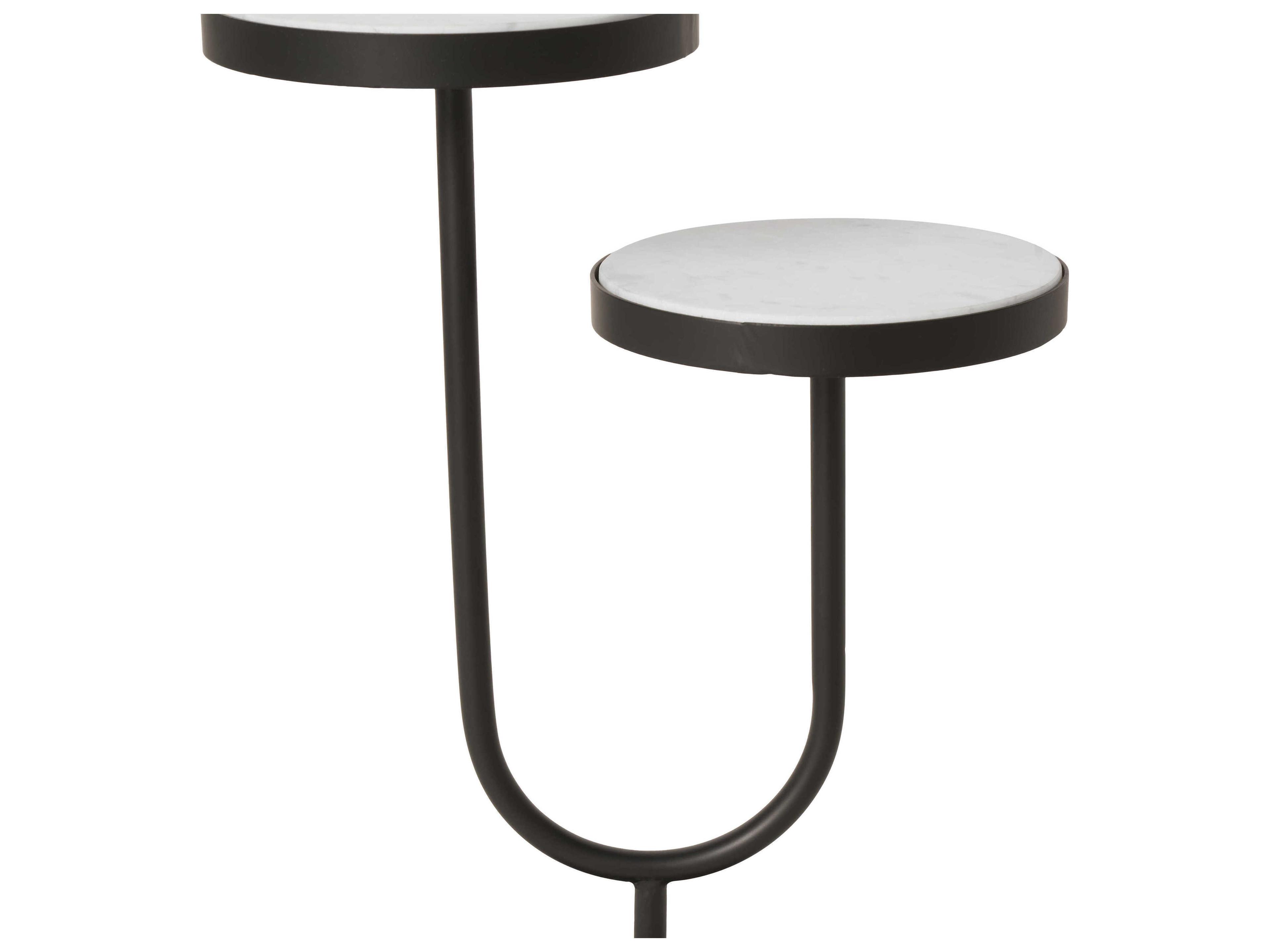 Renwil Ambra Round Marble Matte Black End Table