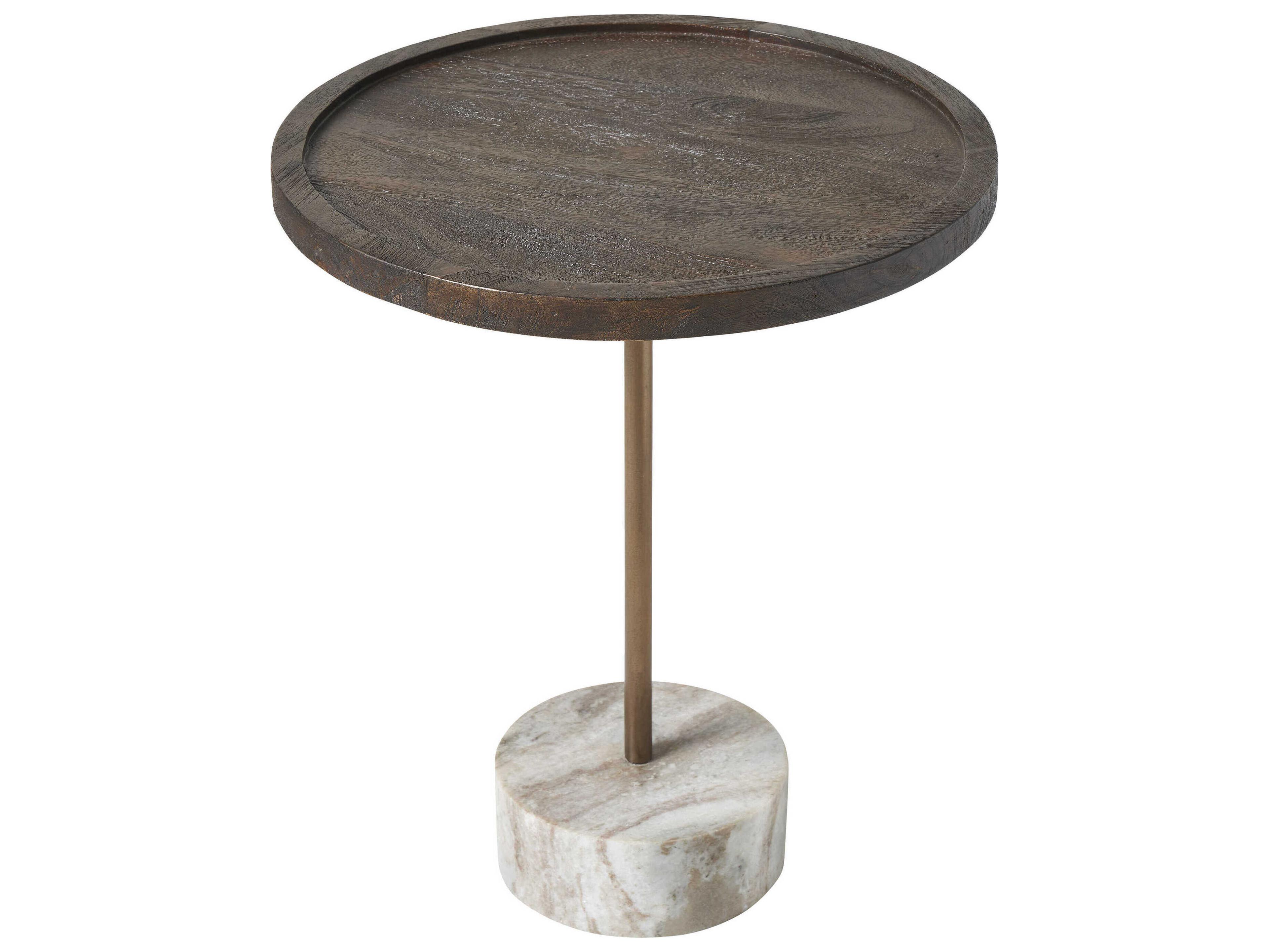 Renwil Braiden Round Wood Walnut End Table