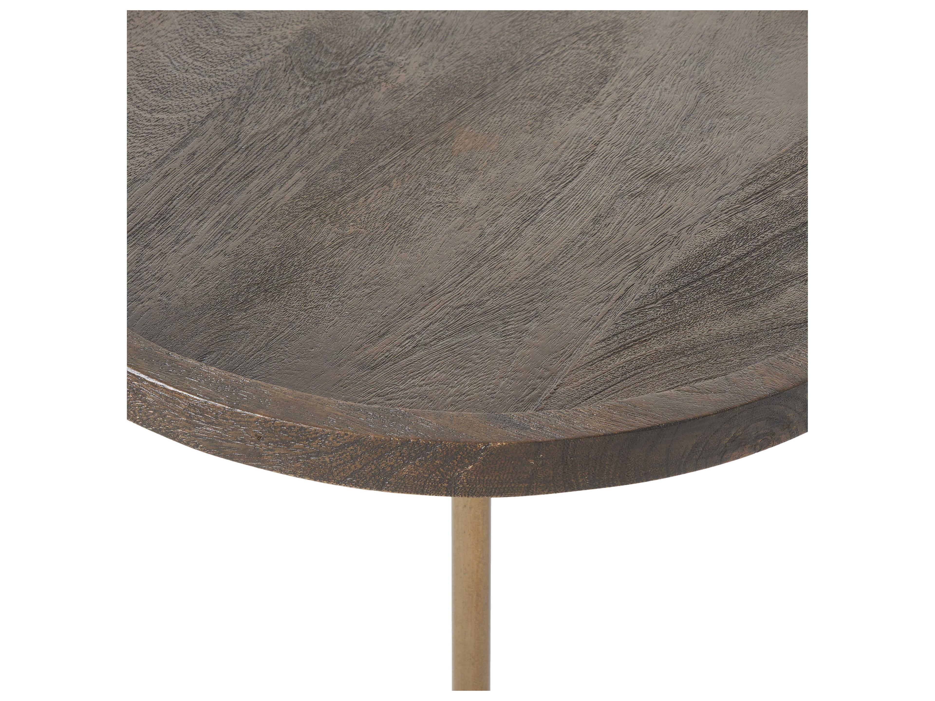 Renwil Braiden Round Wood Walnut End Table