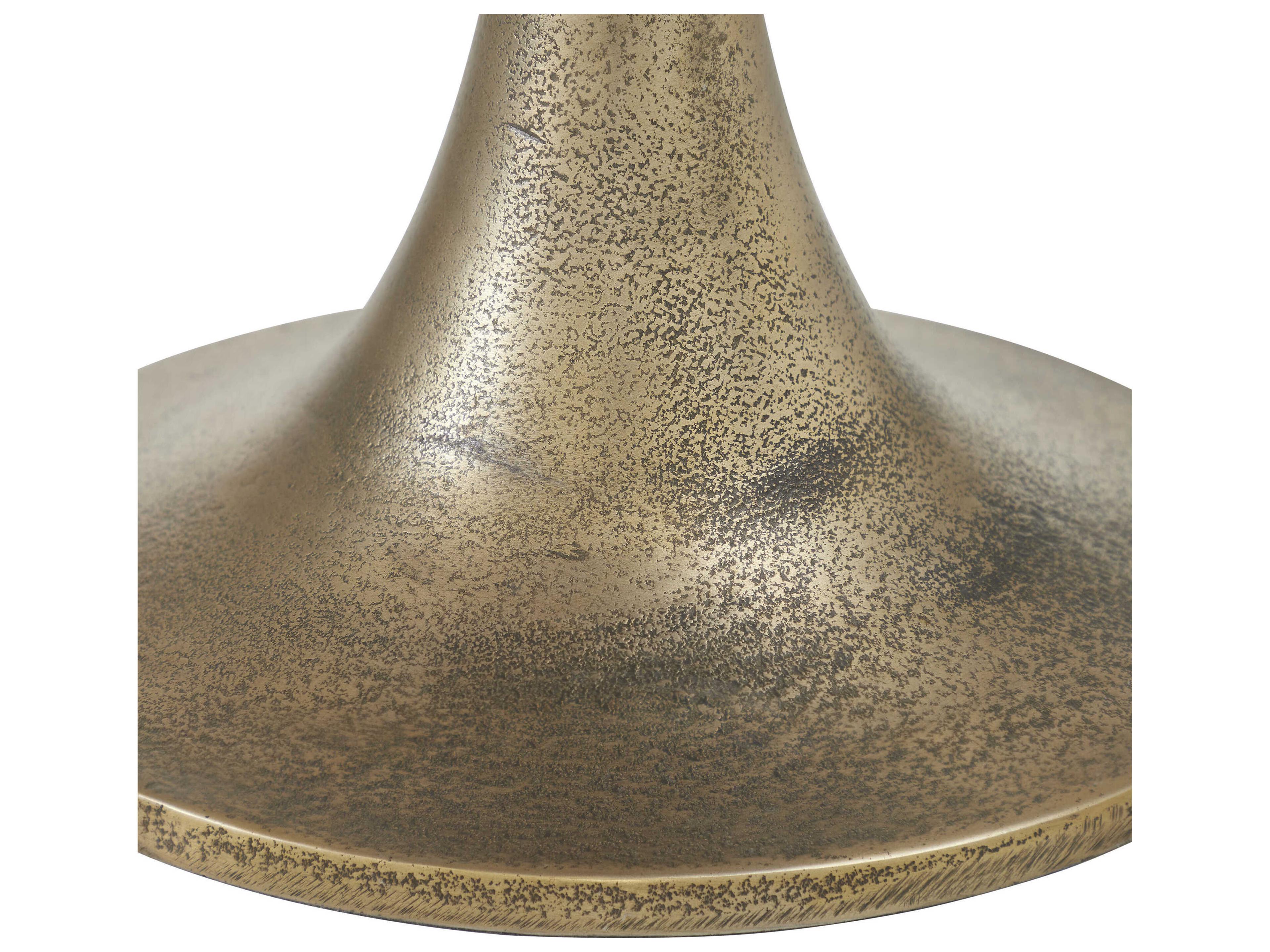 Renwil Sparta Round Wood Antique Brass End Table