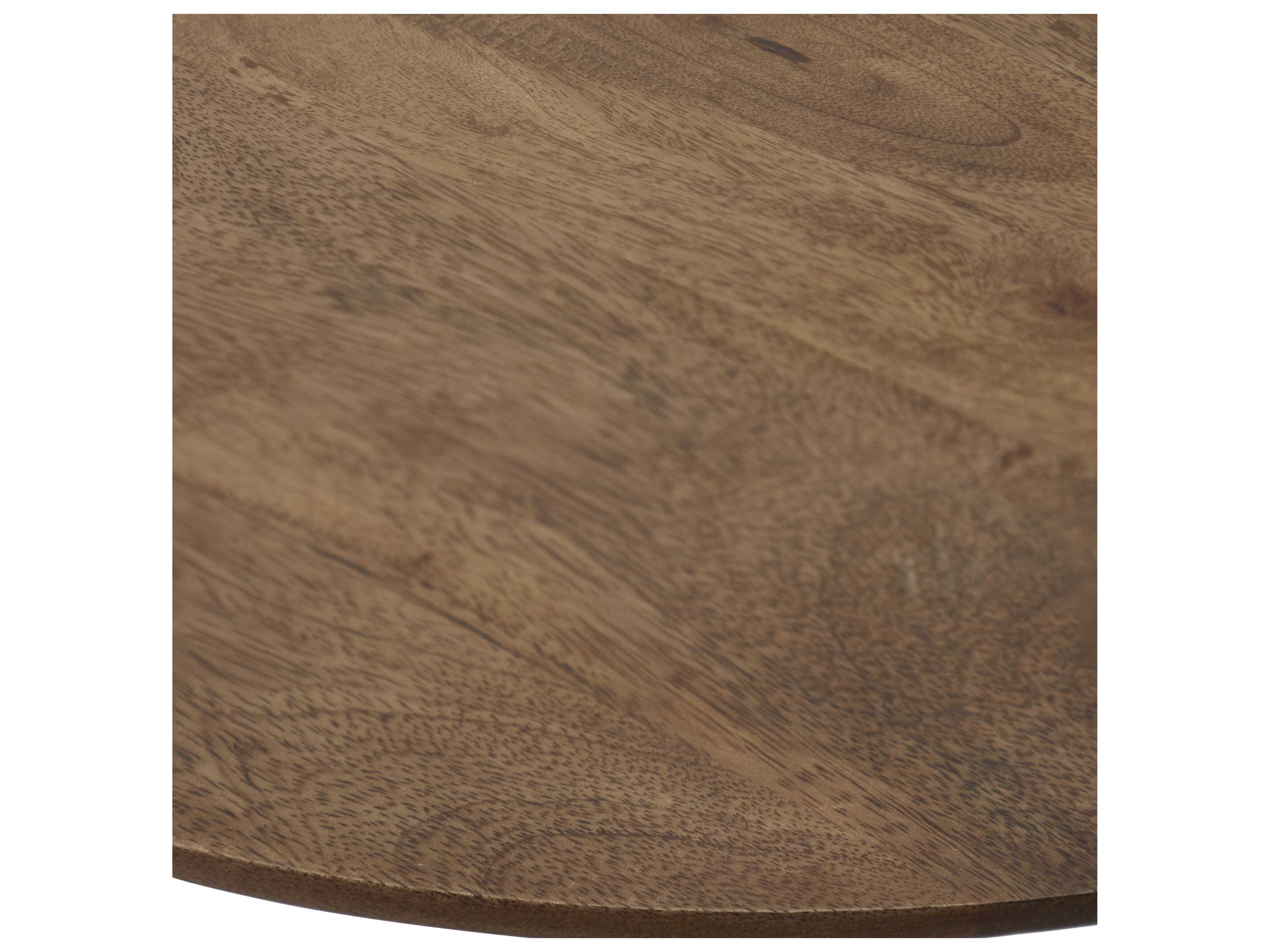 Renwil Sparta Round Wood Antique Brass End Table