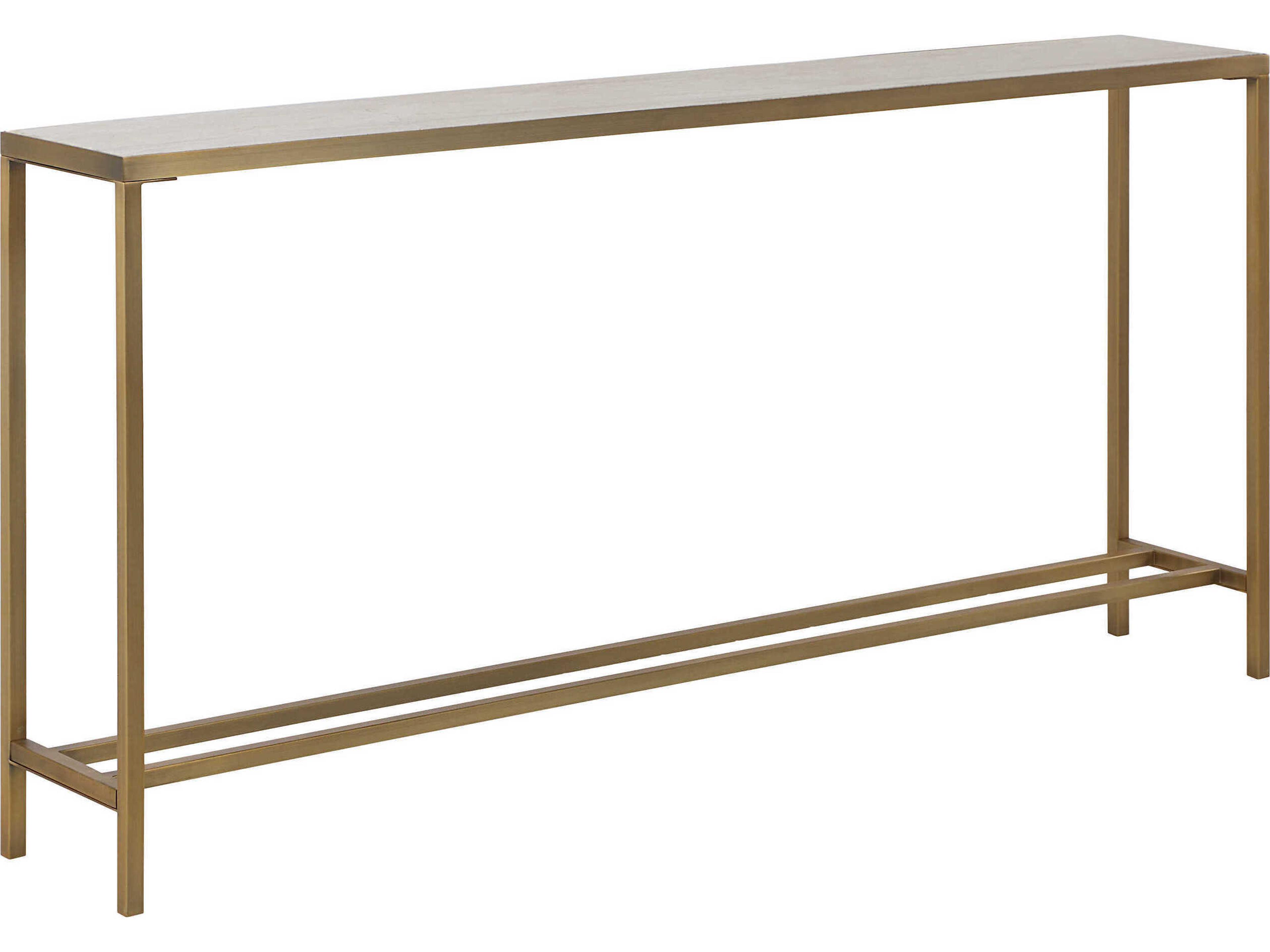 Rectangular Marble Antique Brushed Brass Console Table