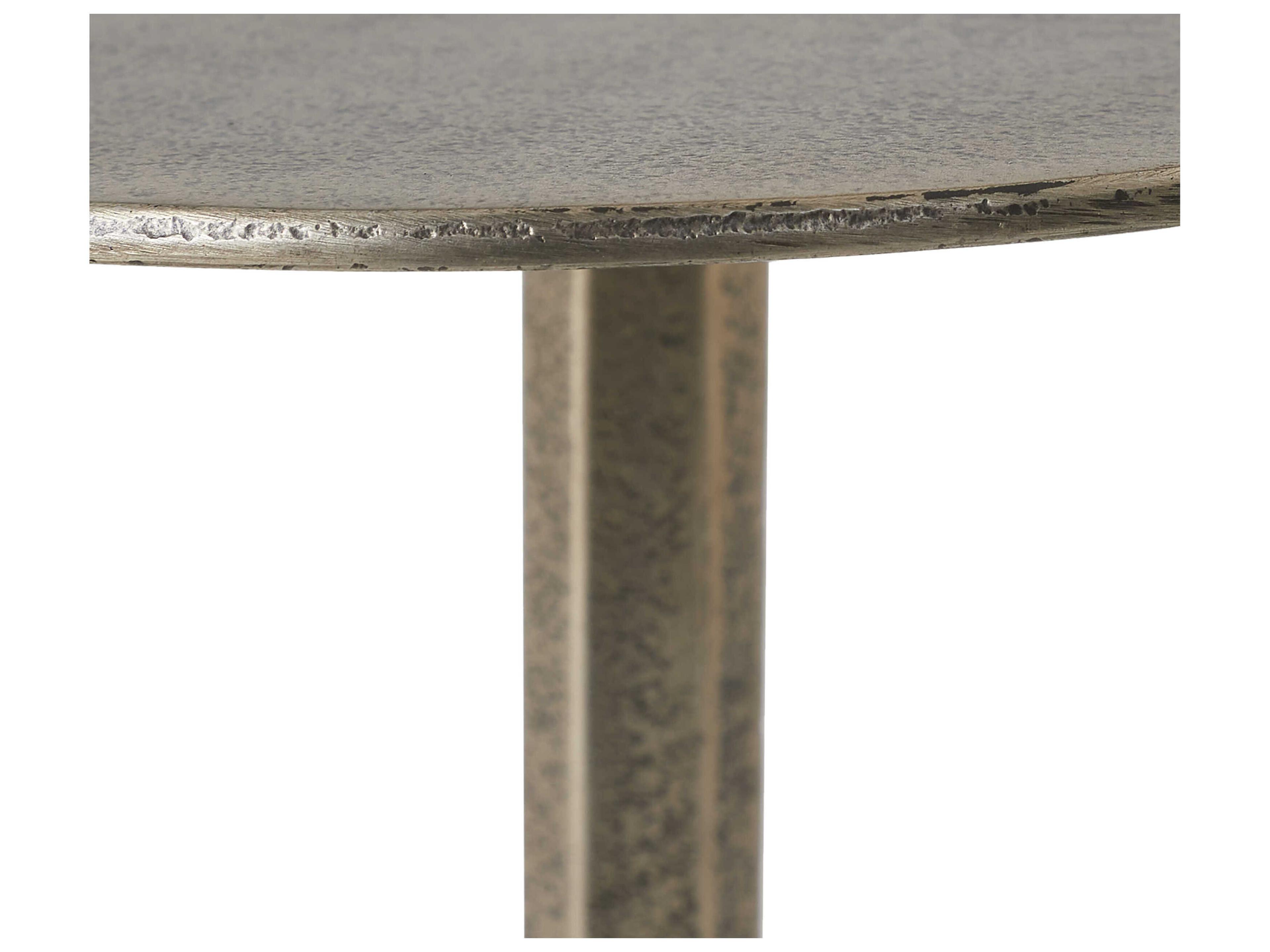 Renwil Zahra Round Metal Antique Brass End Table