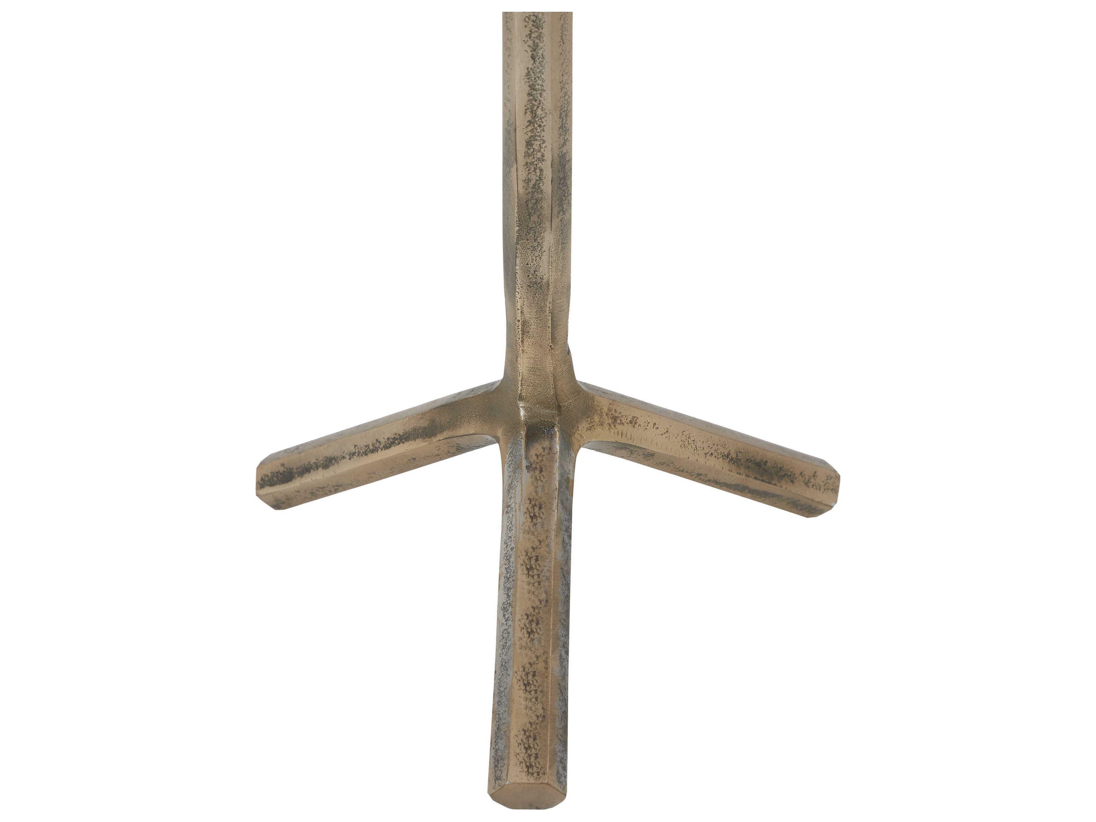 Renwil Zahra Round Metal Antique Brass End Table