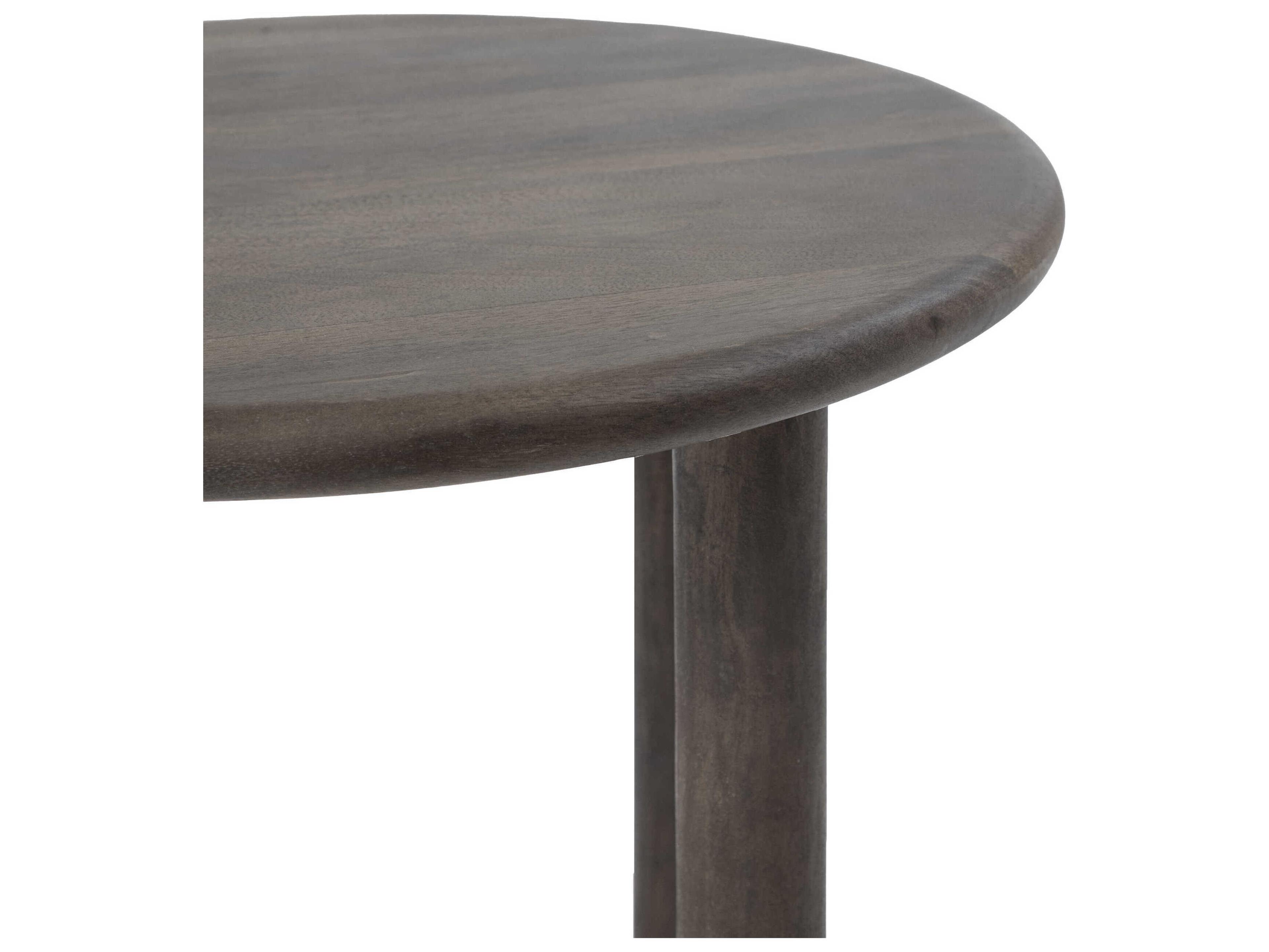 Renwil Cetus Round Wood Walnut End Table