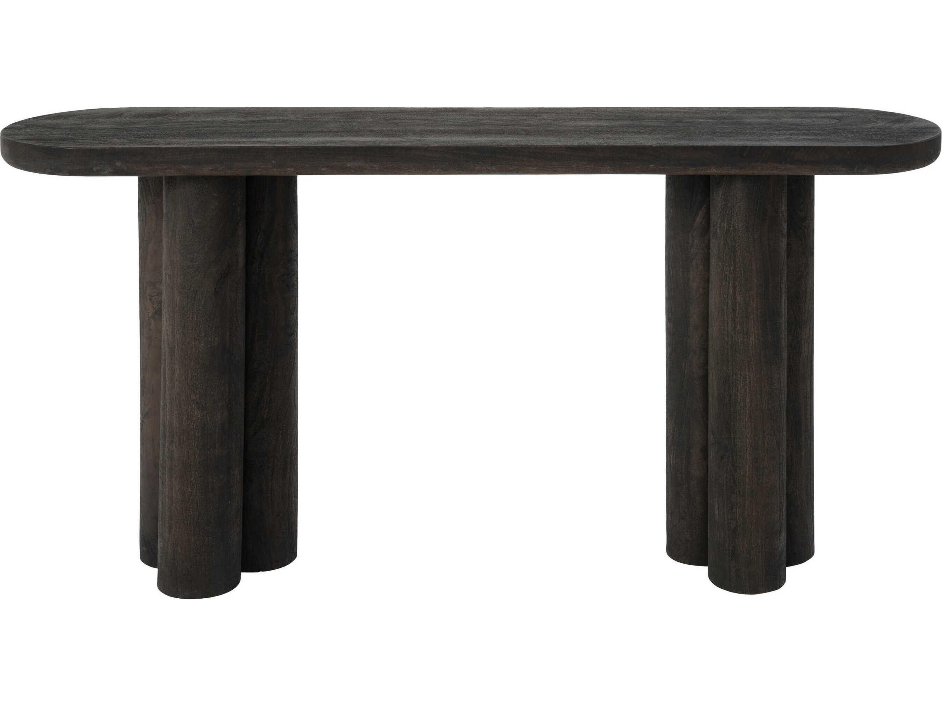 Renwil Valongo Oval Wood Walnut Console Table