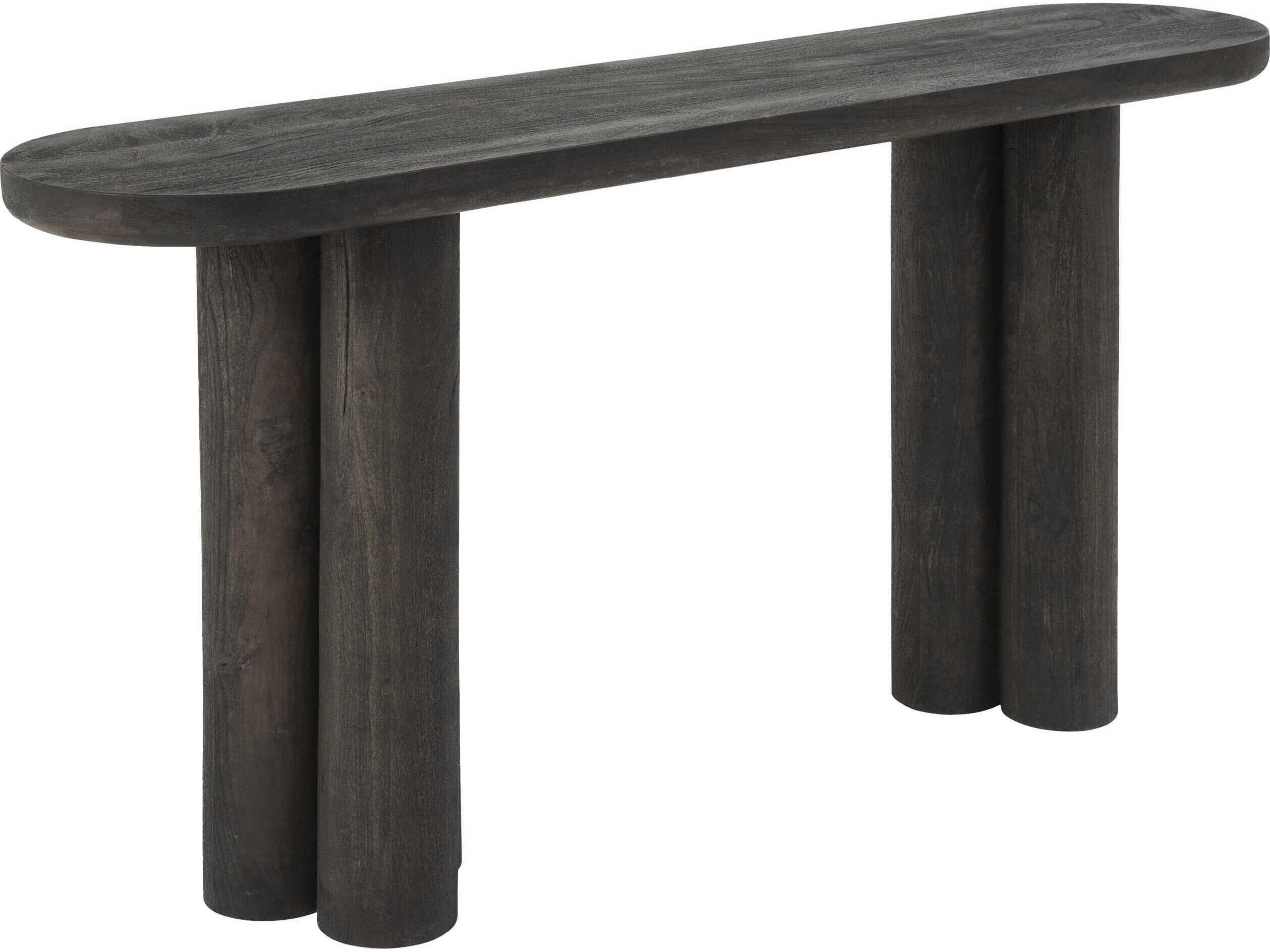 Renwil Valongo Oval Wood Walnut Console Table