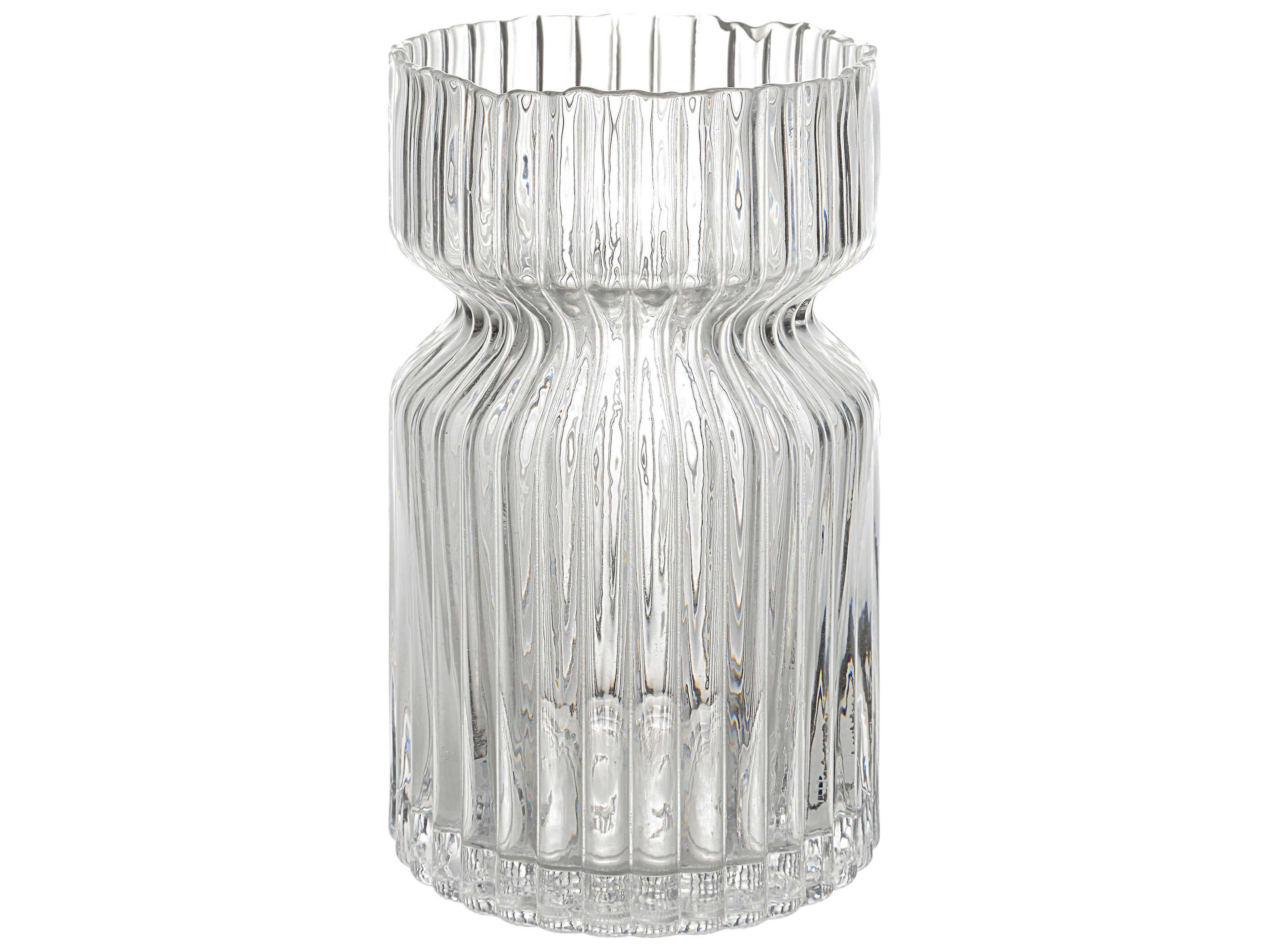 Gladys Clear Fluted Vase