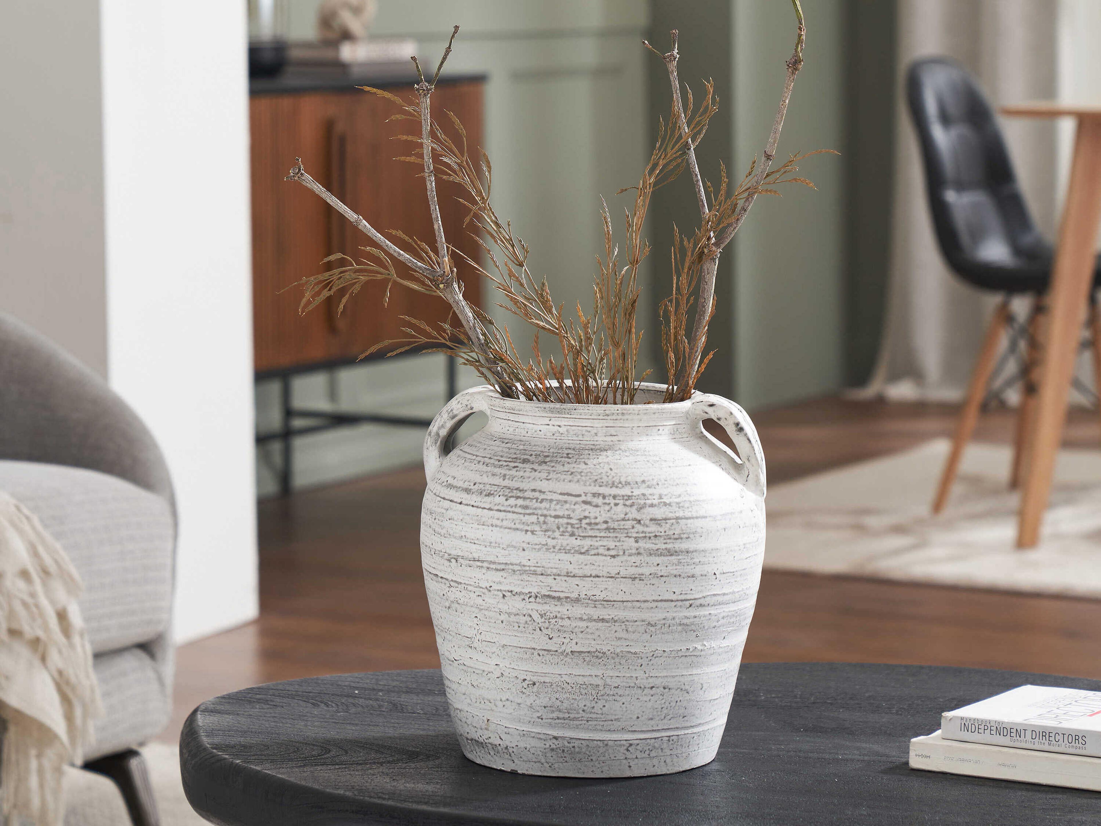 Renwil Blanco White Antique Vase