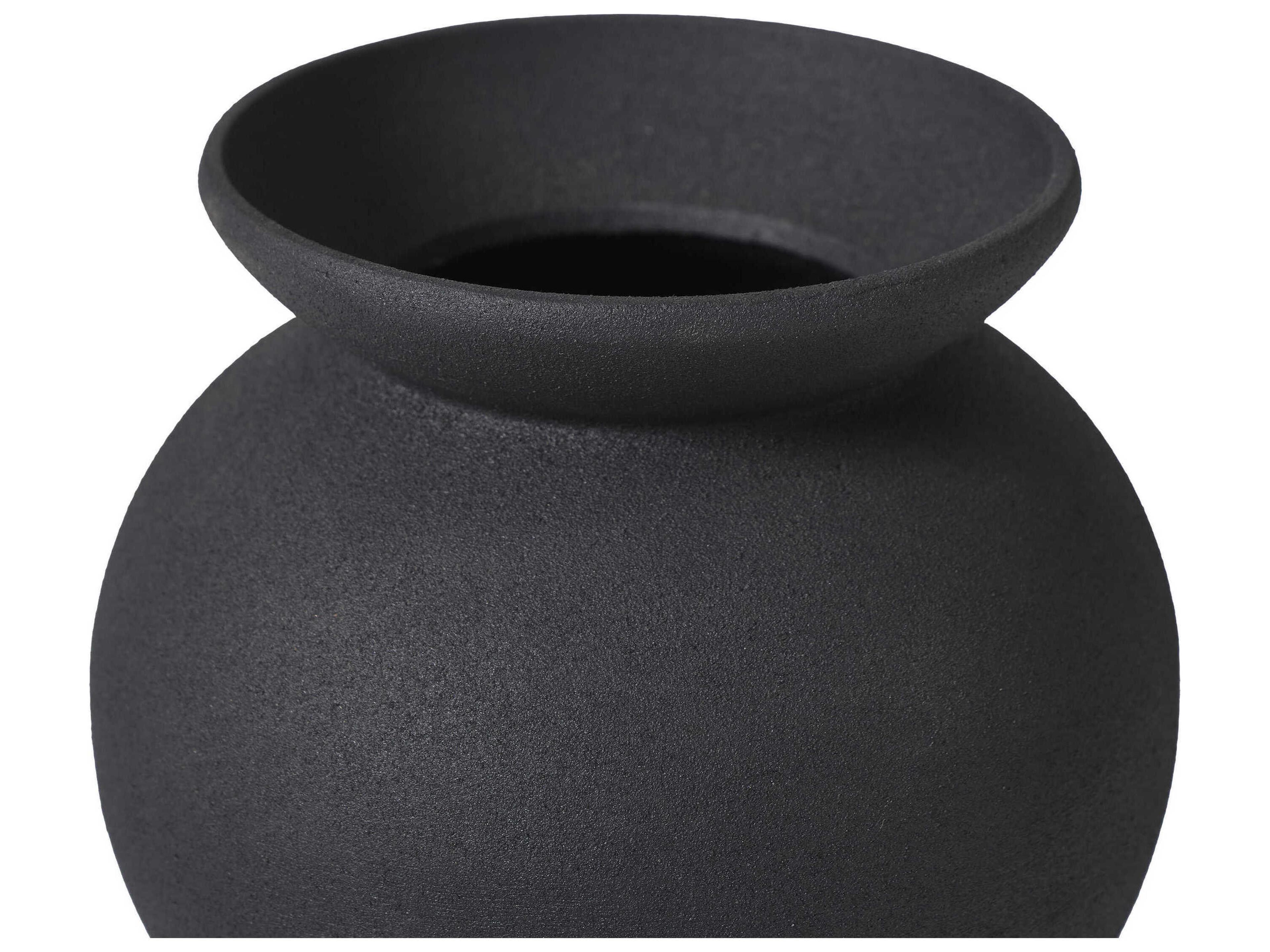 Renwil Cadiz Textured Matte Black Vase