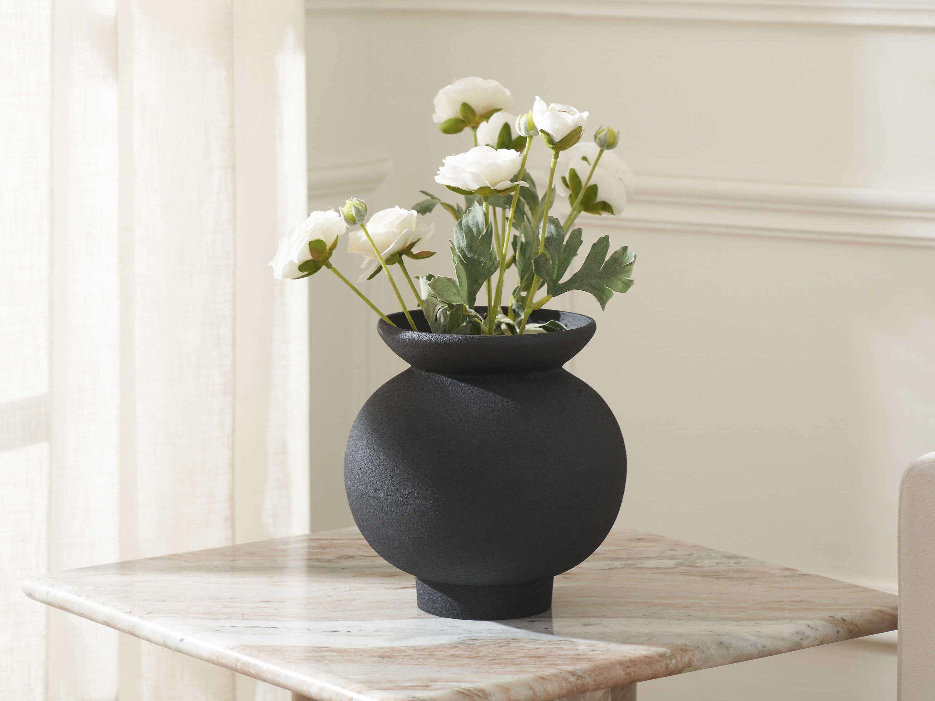 Renwil Cadiz Textured Matte Black Vase