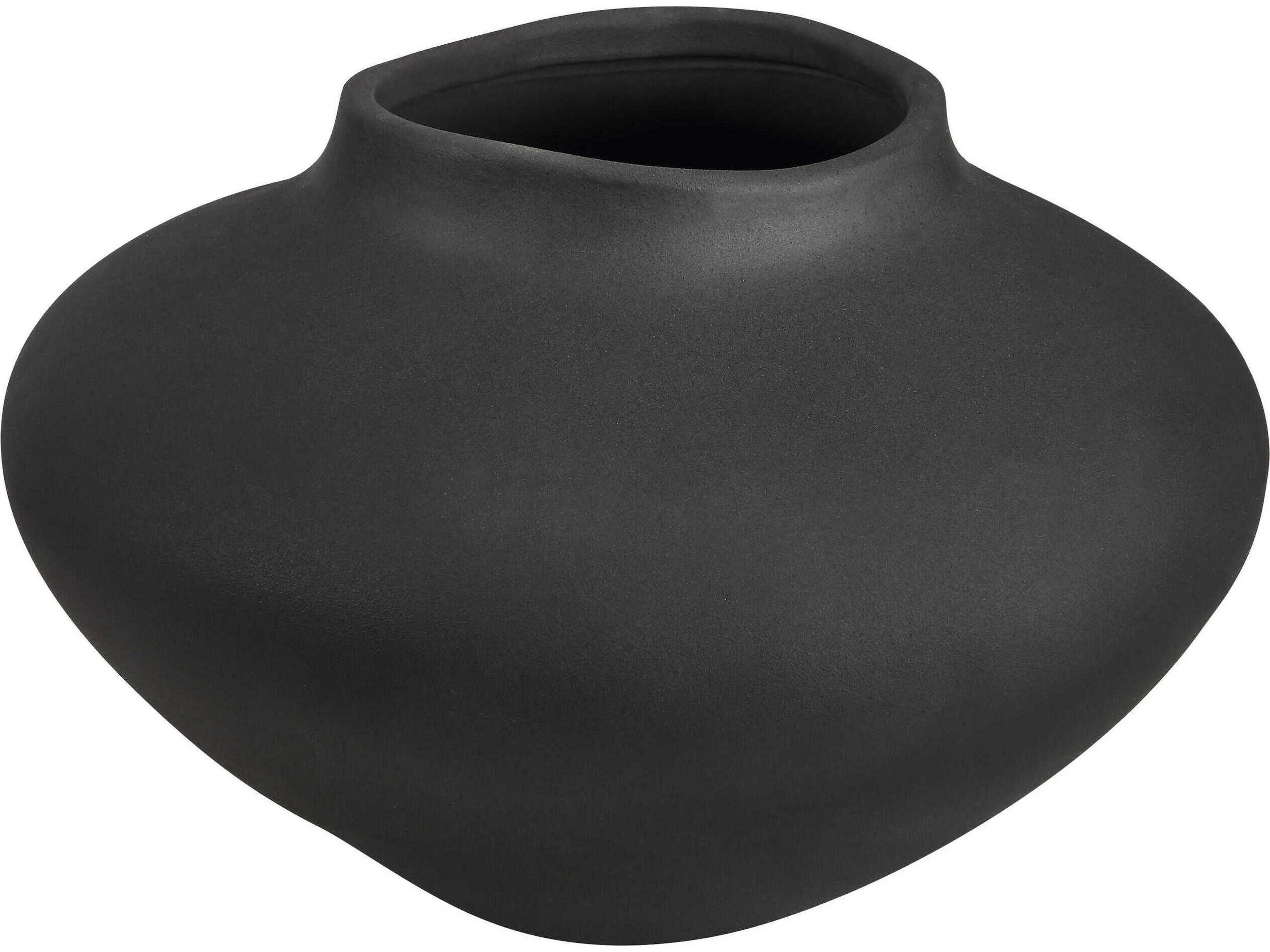 Renwil Cipher Textured Matte Black Vase