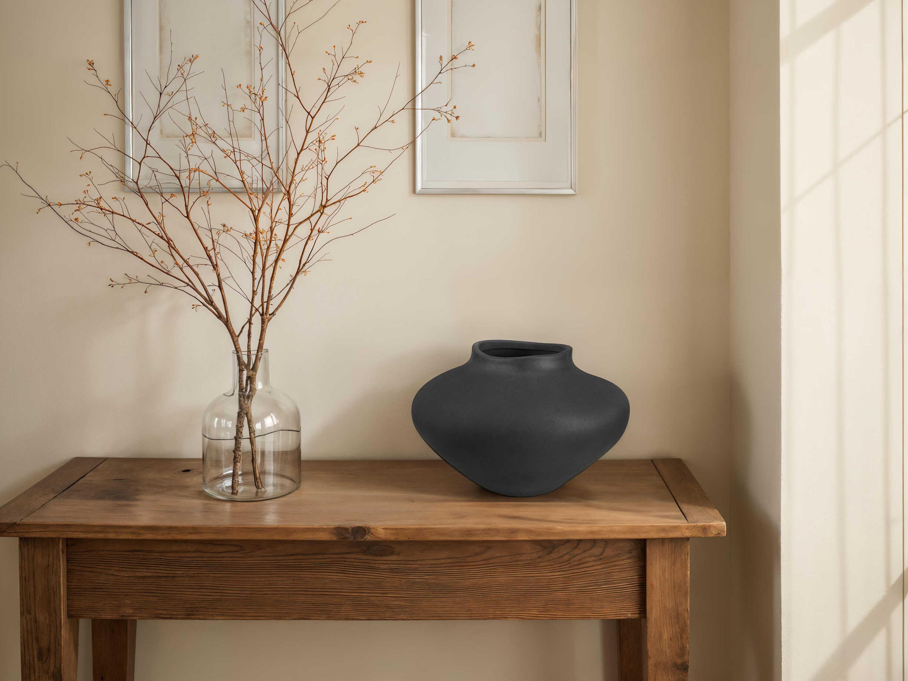Renwil Cipher Textured Matte Black Vase