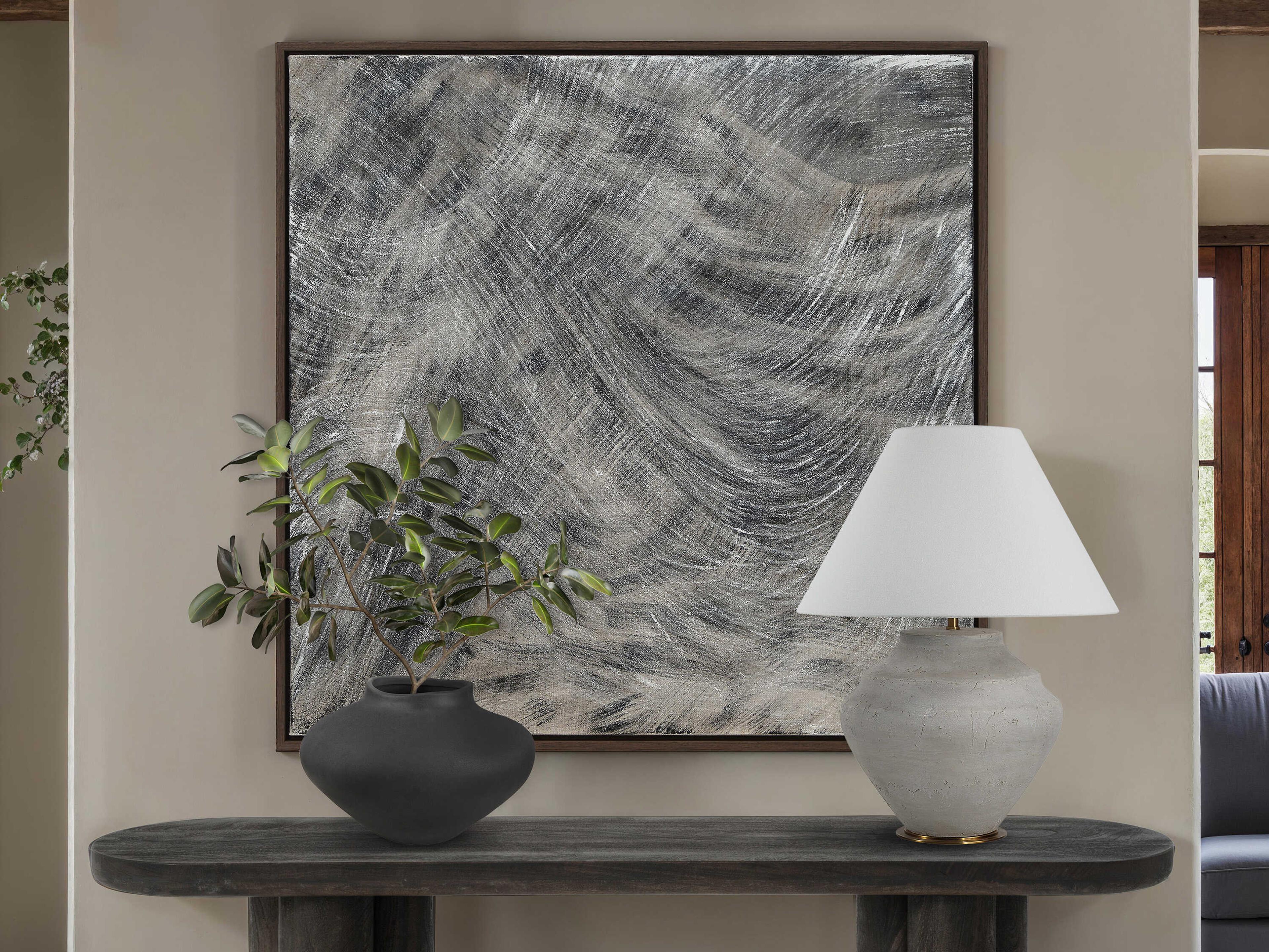 Renwil Cipher Textured Matte Black Vase