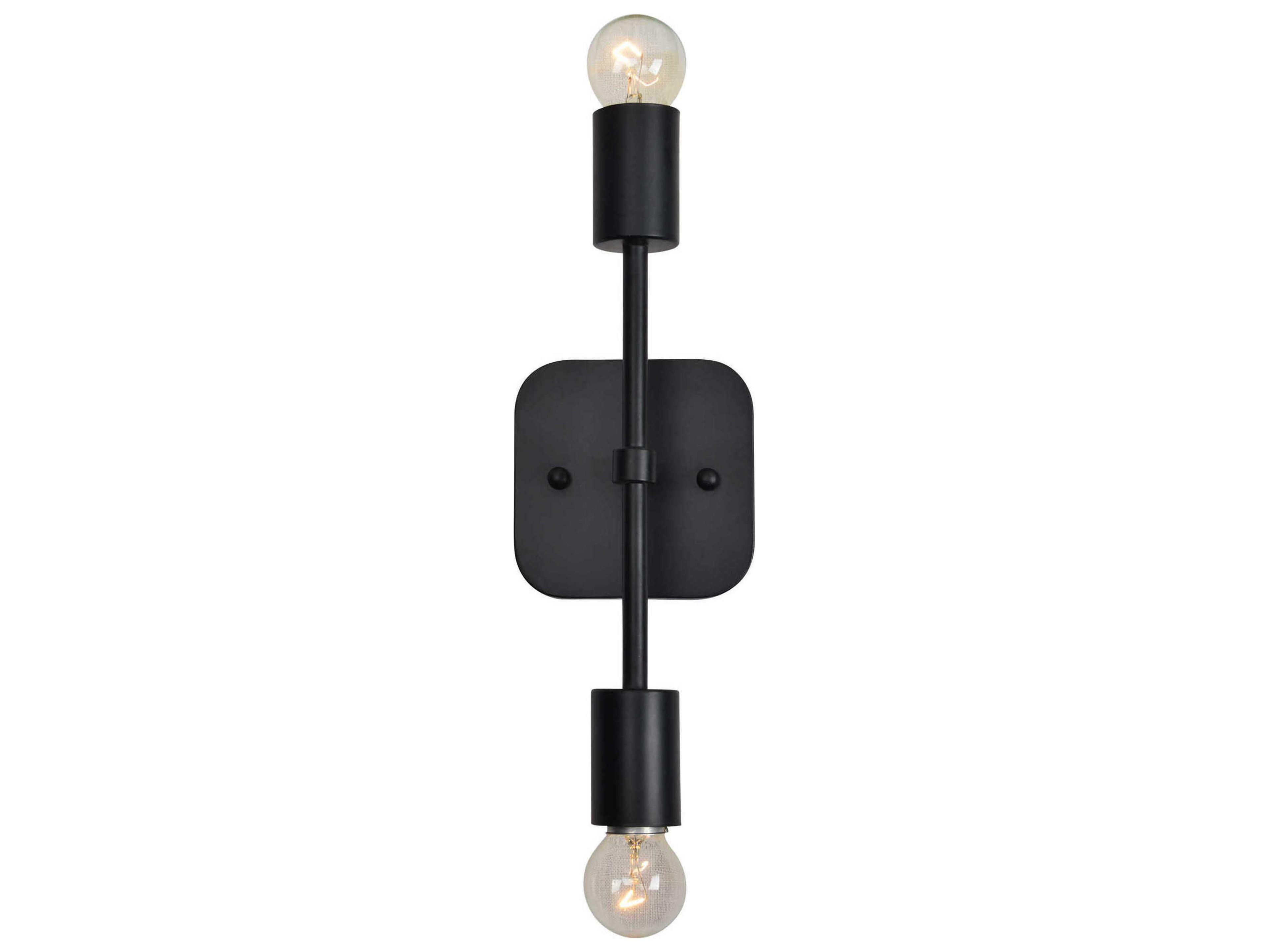 Albany 2-Light Black Wall Sconce