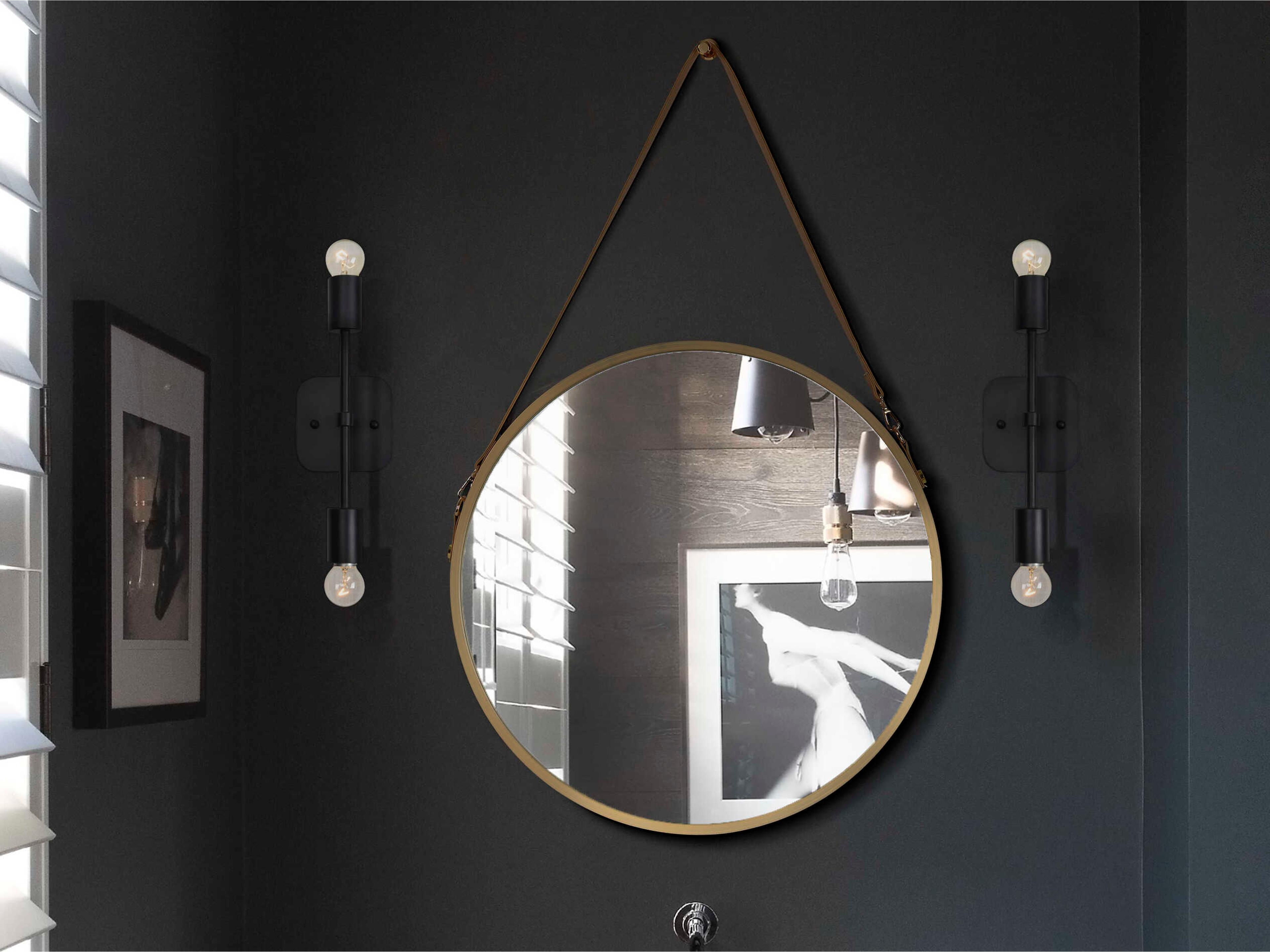 Renwil Albany 2-Light Black Wall Sconce