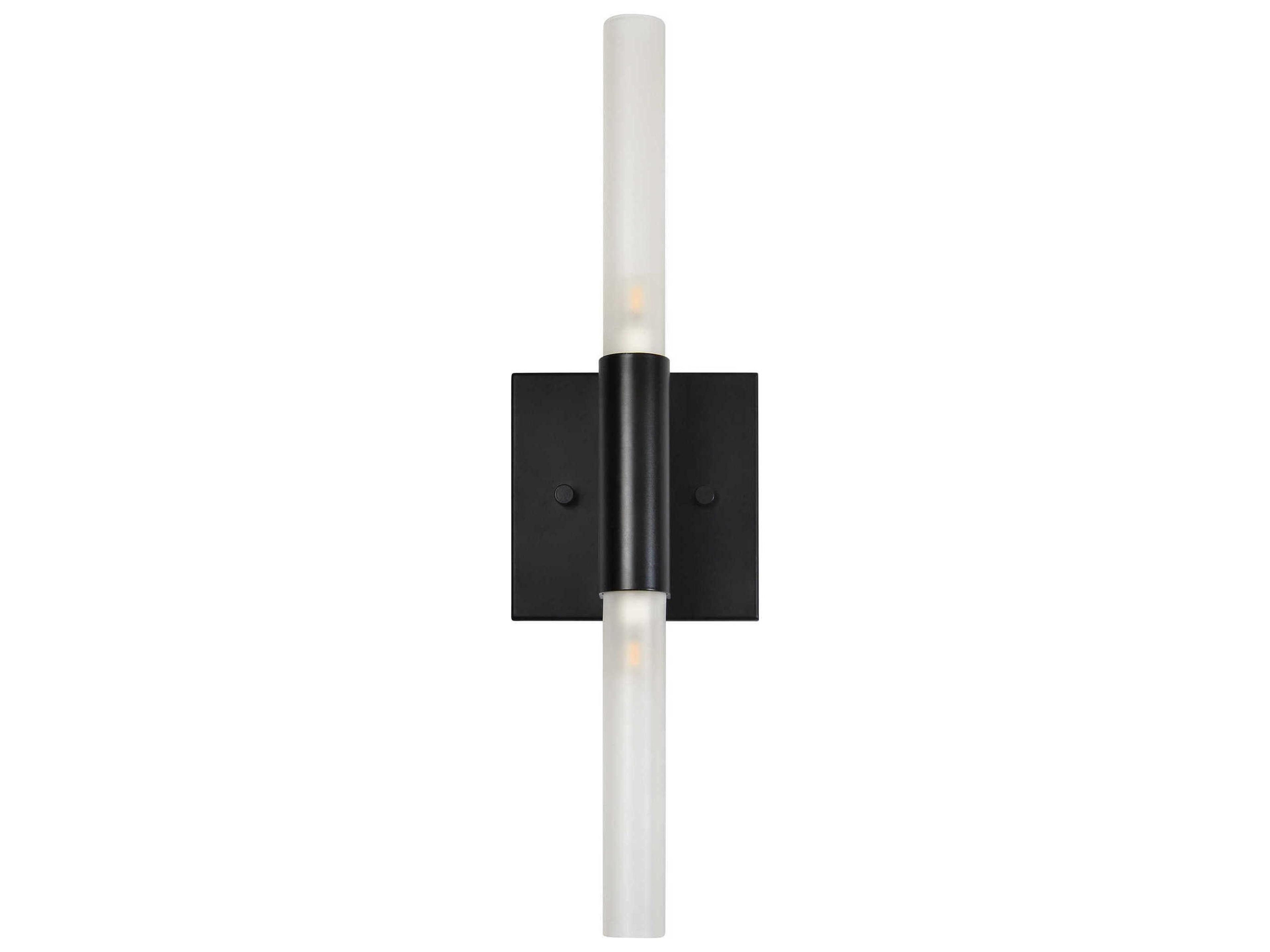 Renwil Lina 2-Light Matte Black Wall Sconce