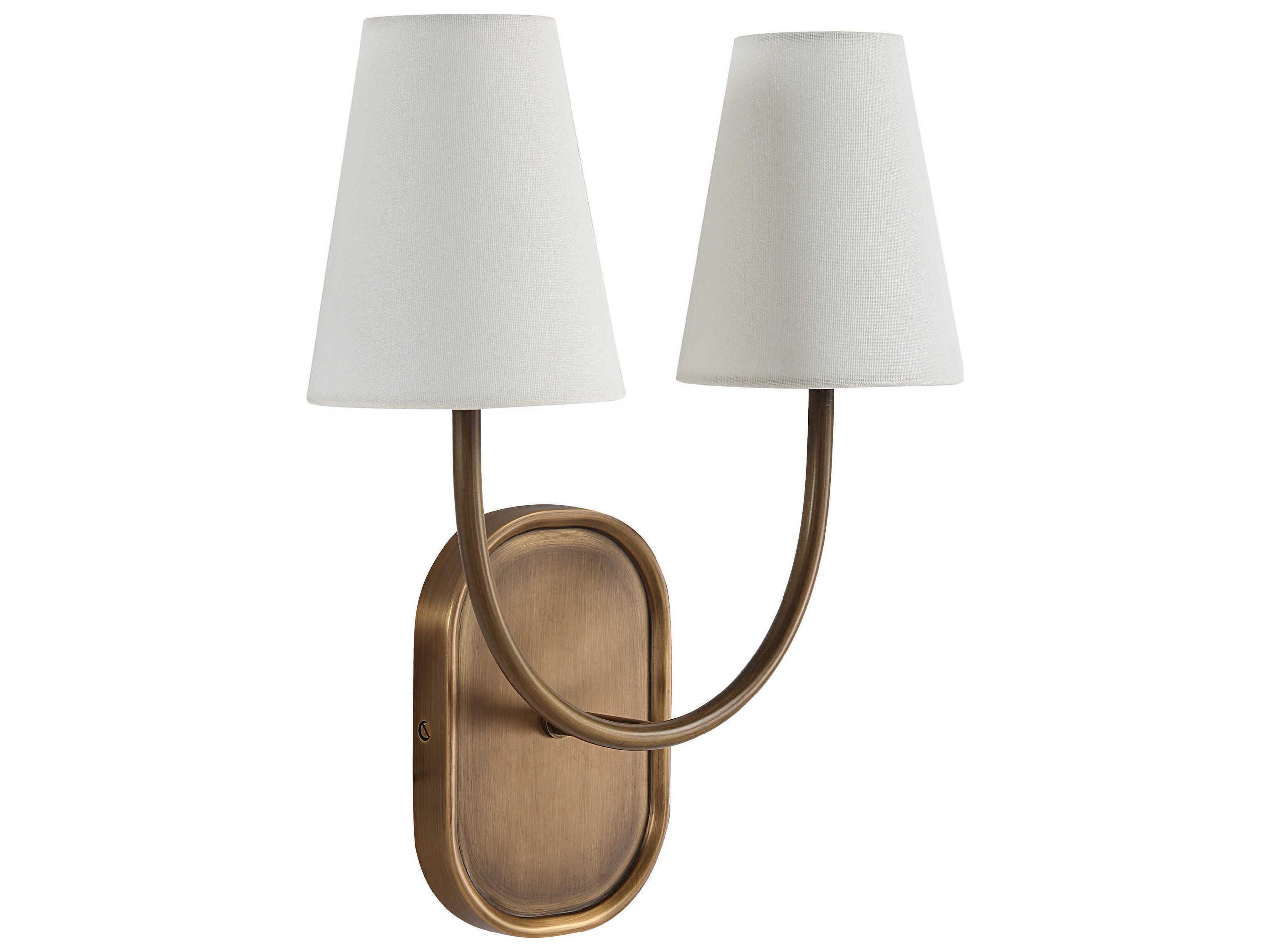 Renwil Maddie 2-Light Plated Dark Antique Brushed Brass Wall Sconce