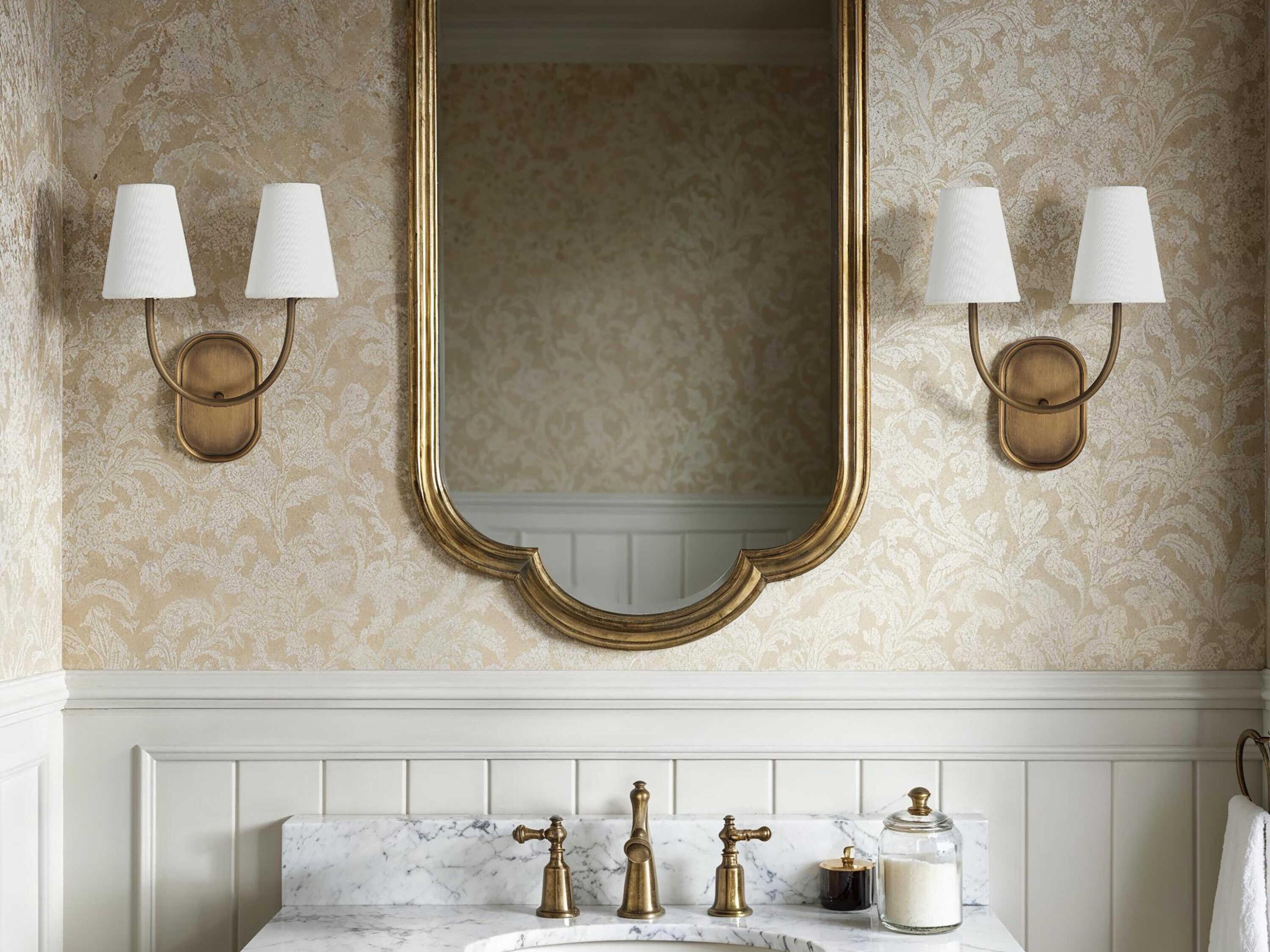 Renwil Maddie 2-Light Plated Dark Antique Brushed Brass Wall Sconce