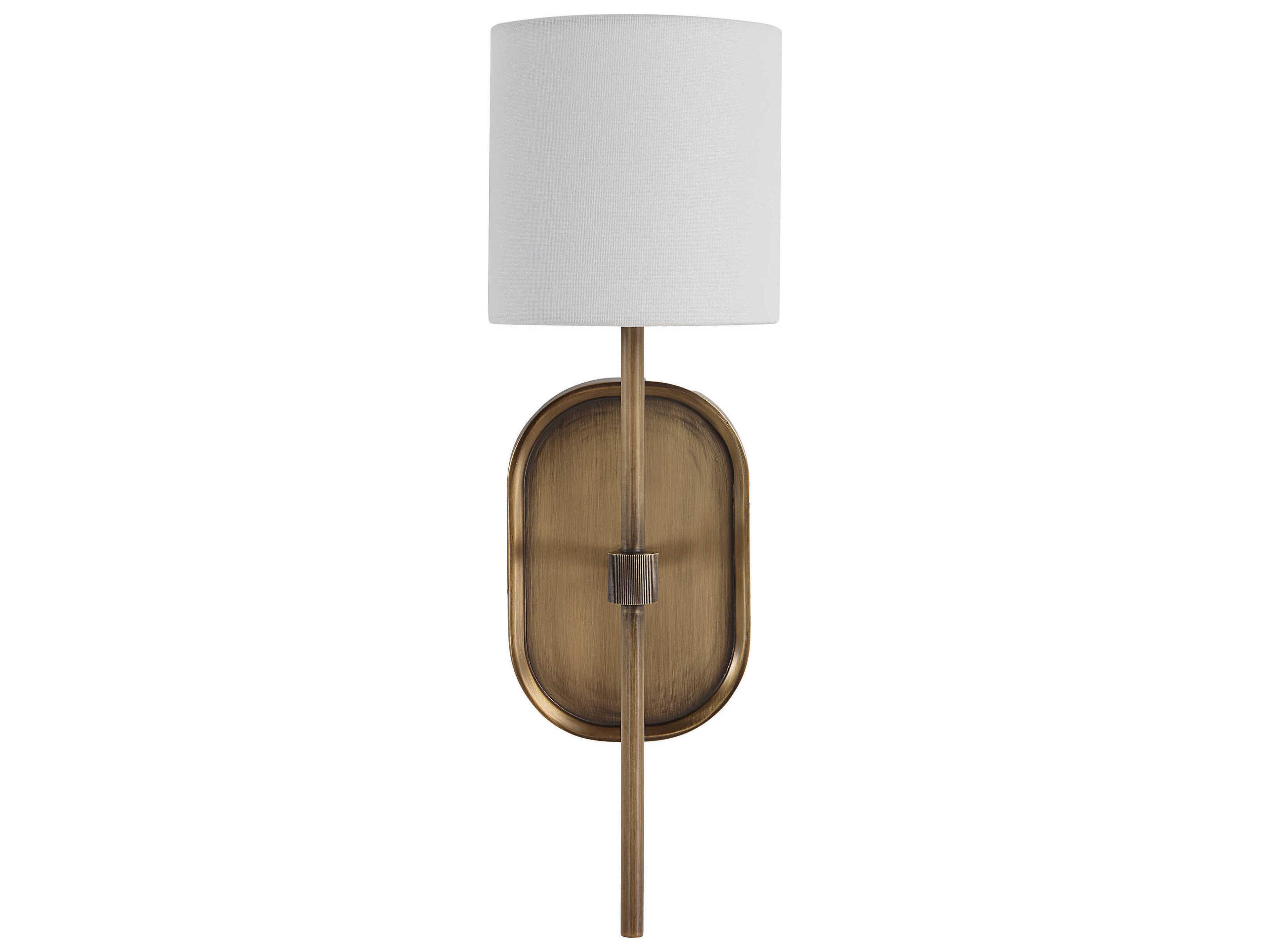 Renwil Peonia 1-Light Plated Dark Antique Brushed Brass Wall Sconce