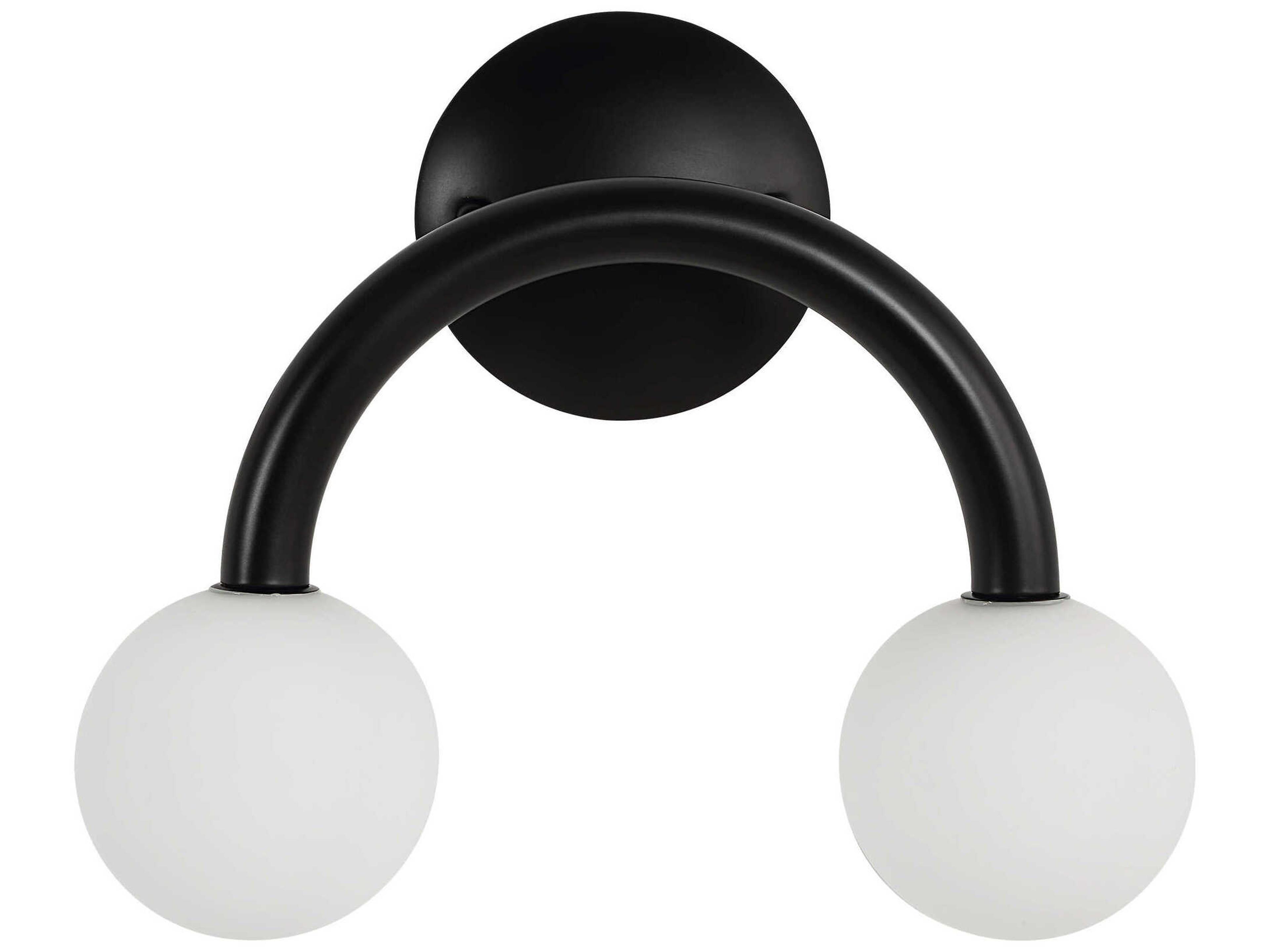 Renwil Santo 2-Light Powder Coated Matte Black Wall Sconce