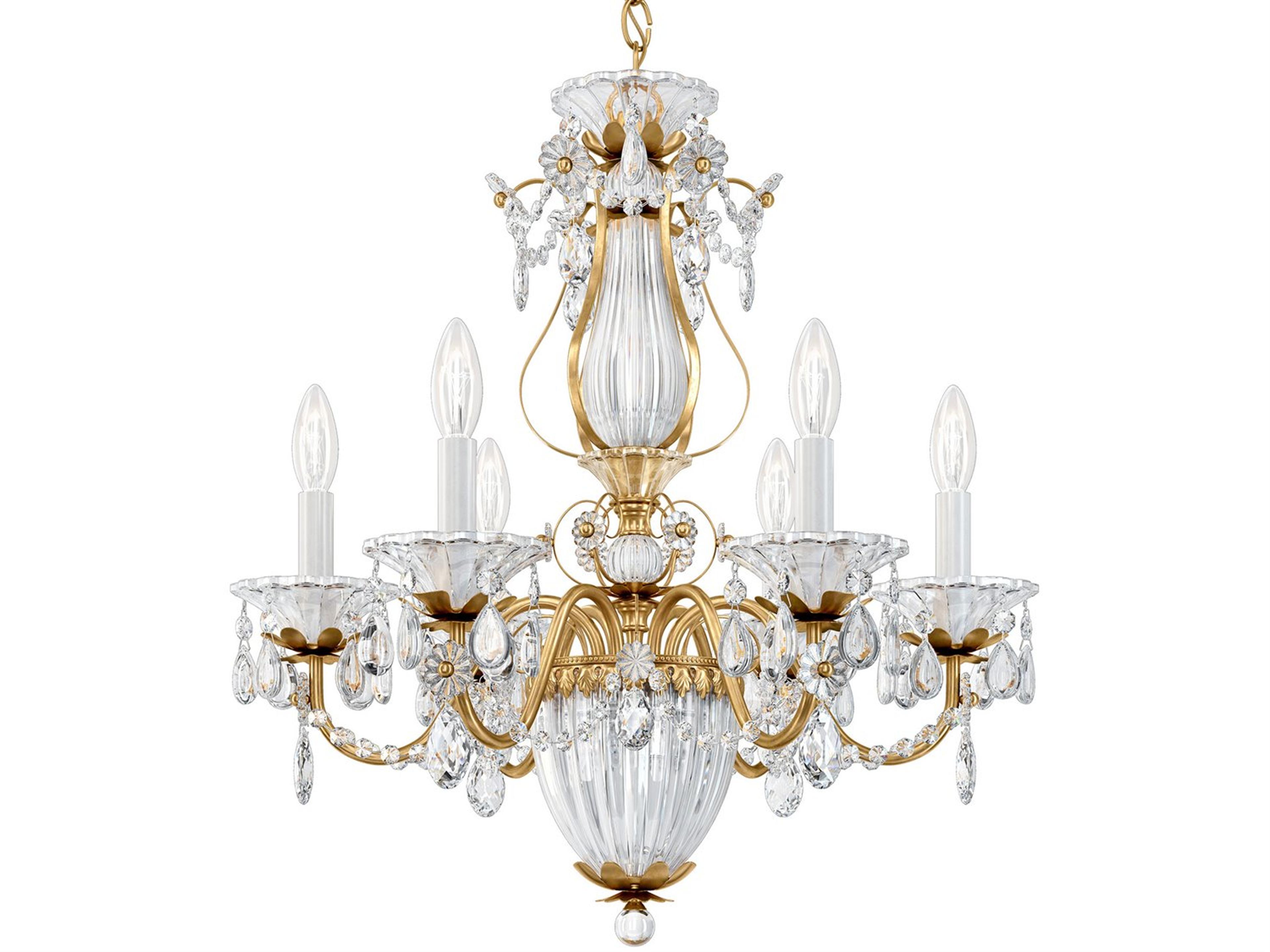 Bagatelle 6-Light Silver Crystal Candelabra Chandelier