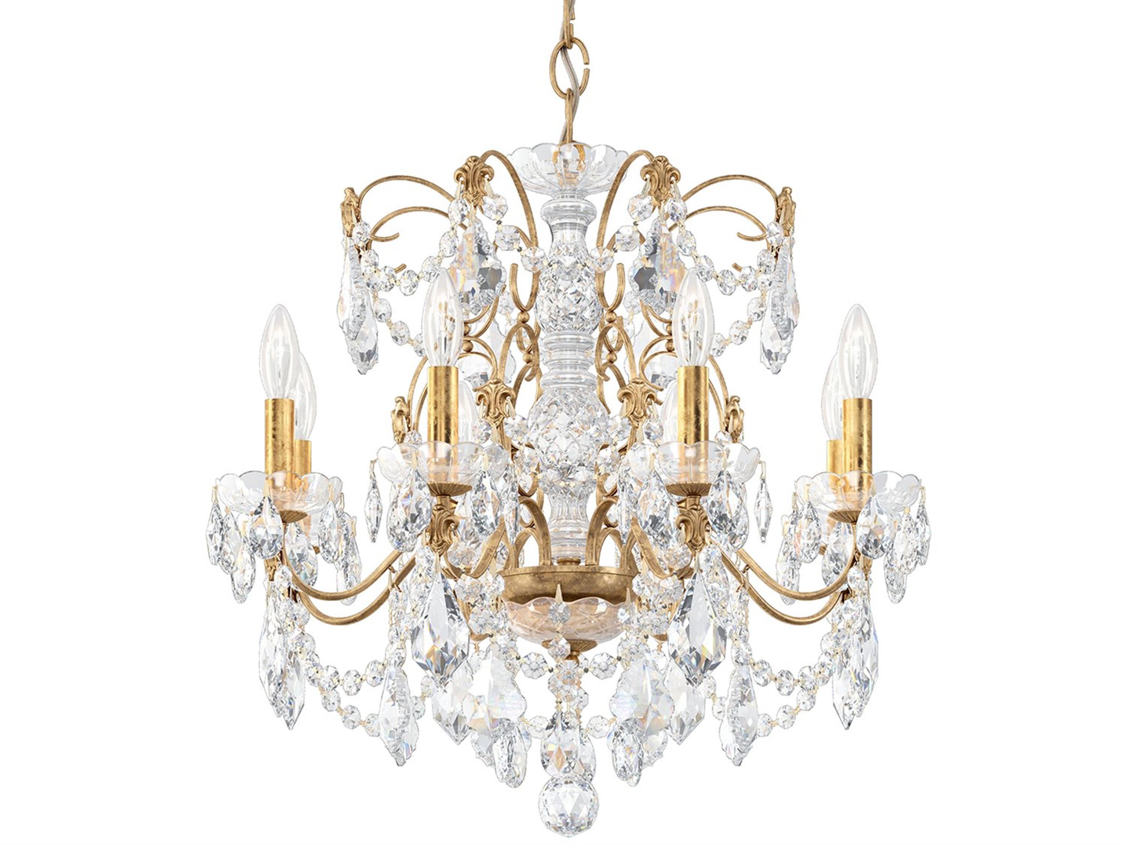 Century 8-Light Silver Crystal Candelabra Chandelier