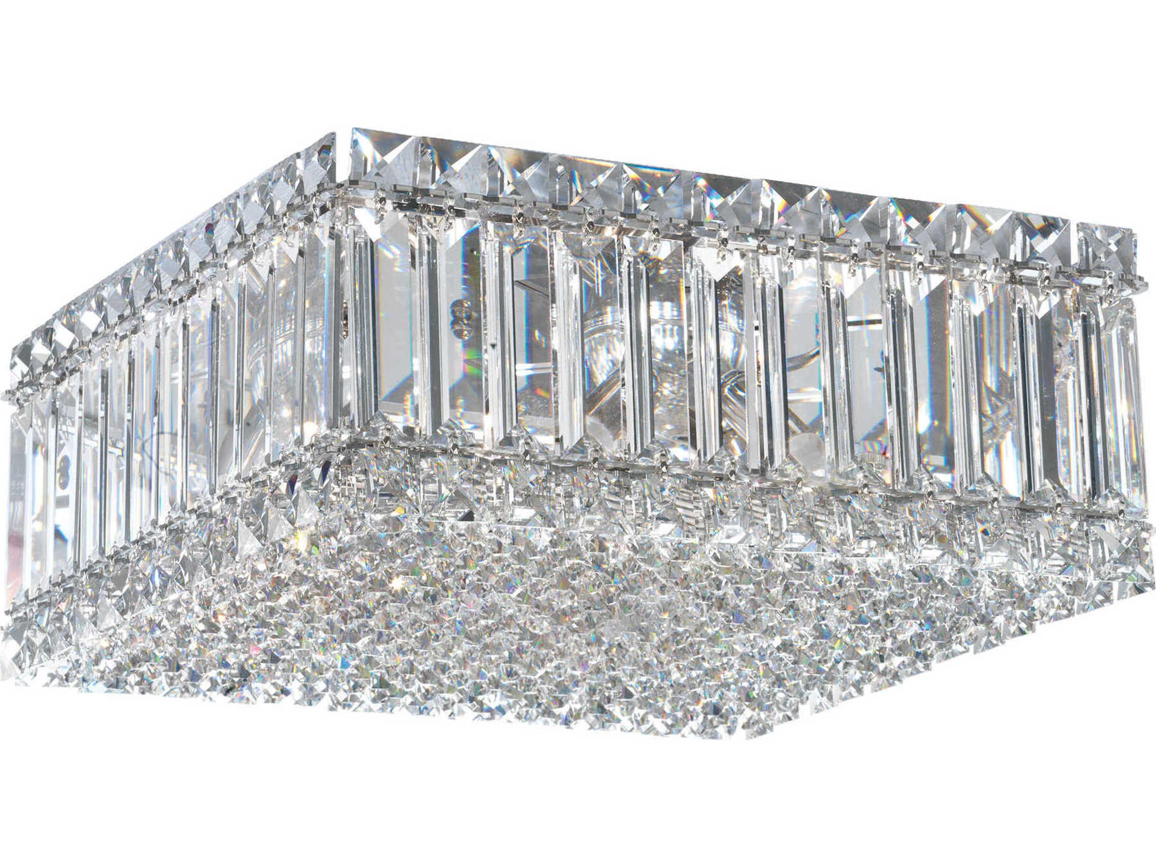 Quantum 4-Light Stainless Steel Crystal Flush Mount