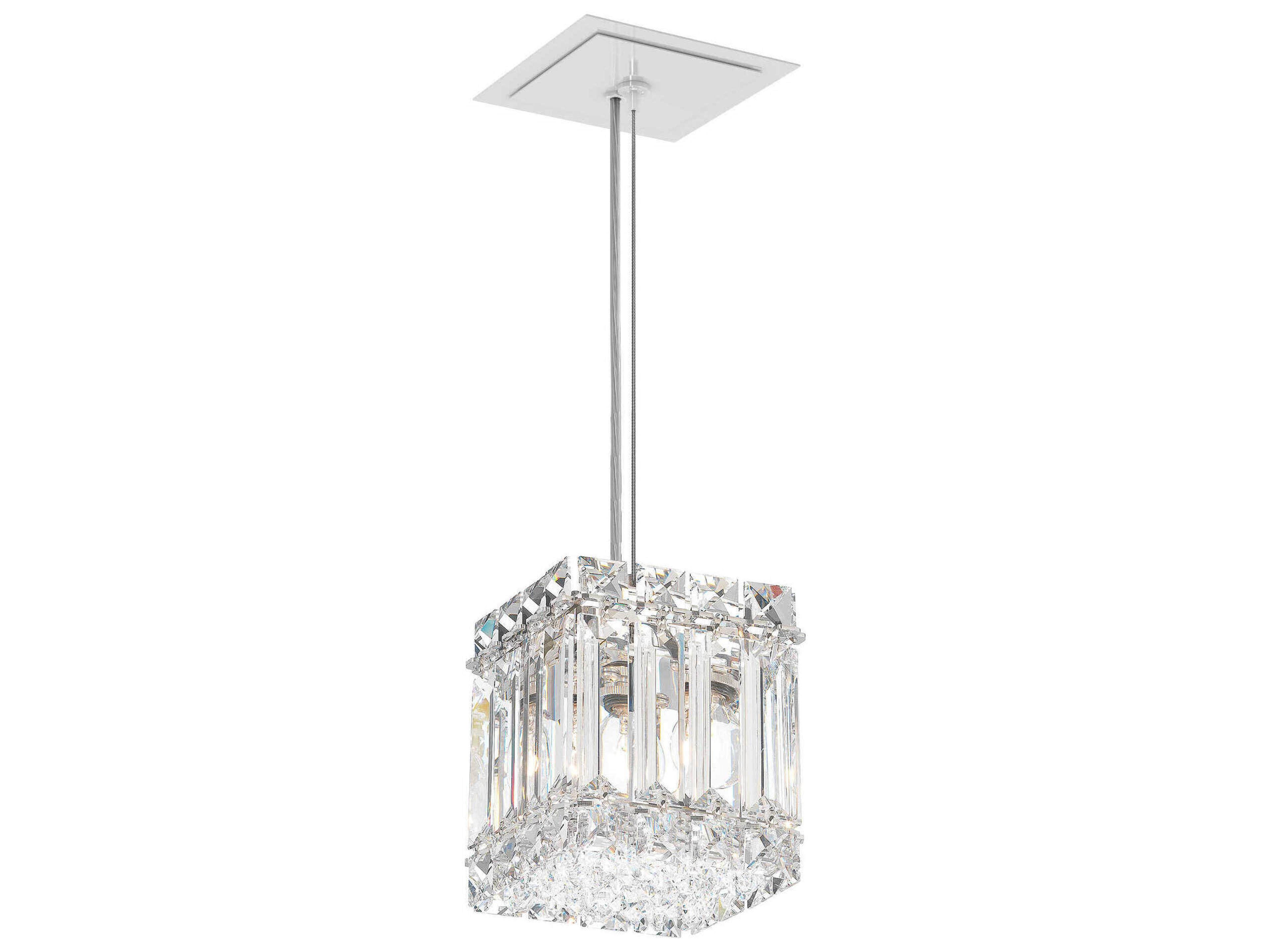 Quantum 2-Light Stainless Steel Crystal Mini Pendant