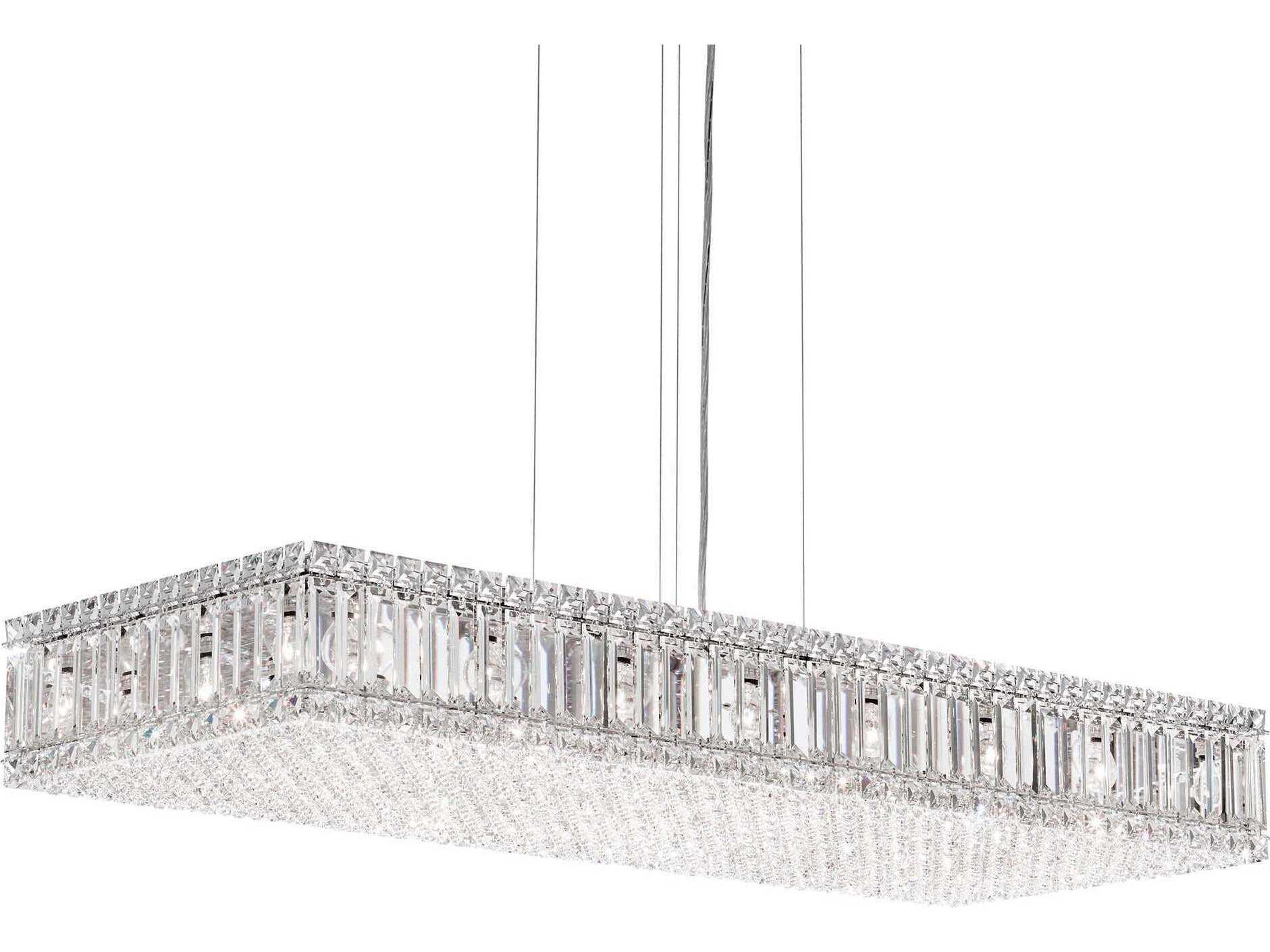 Quantum 23-Light Stainless Steel Crystal Linear Island Pendant